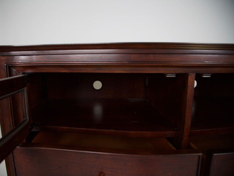 Wooden TV Chest with Glass Doors