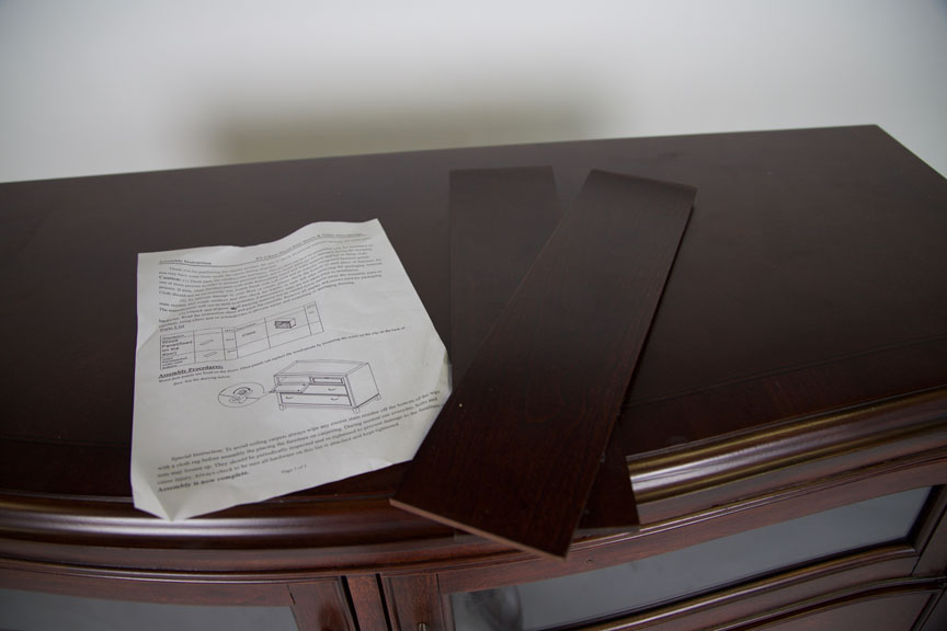 Wooden TV Chest with Glass Doors