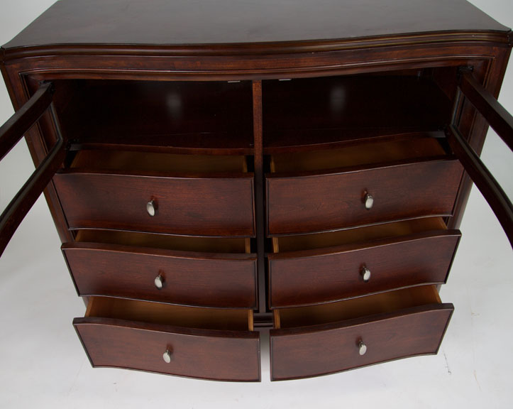 Wooden TV Chest with Glass Doors