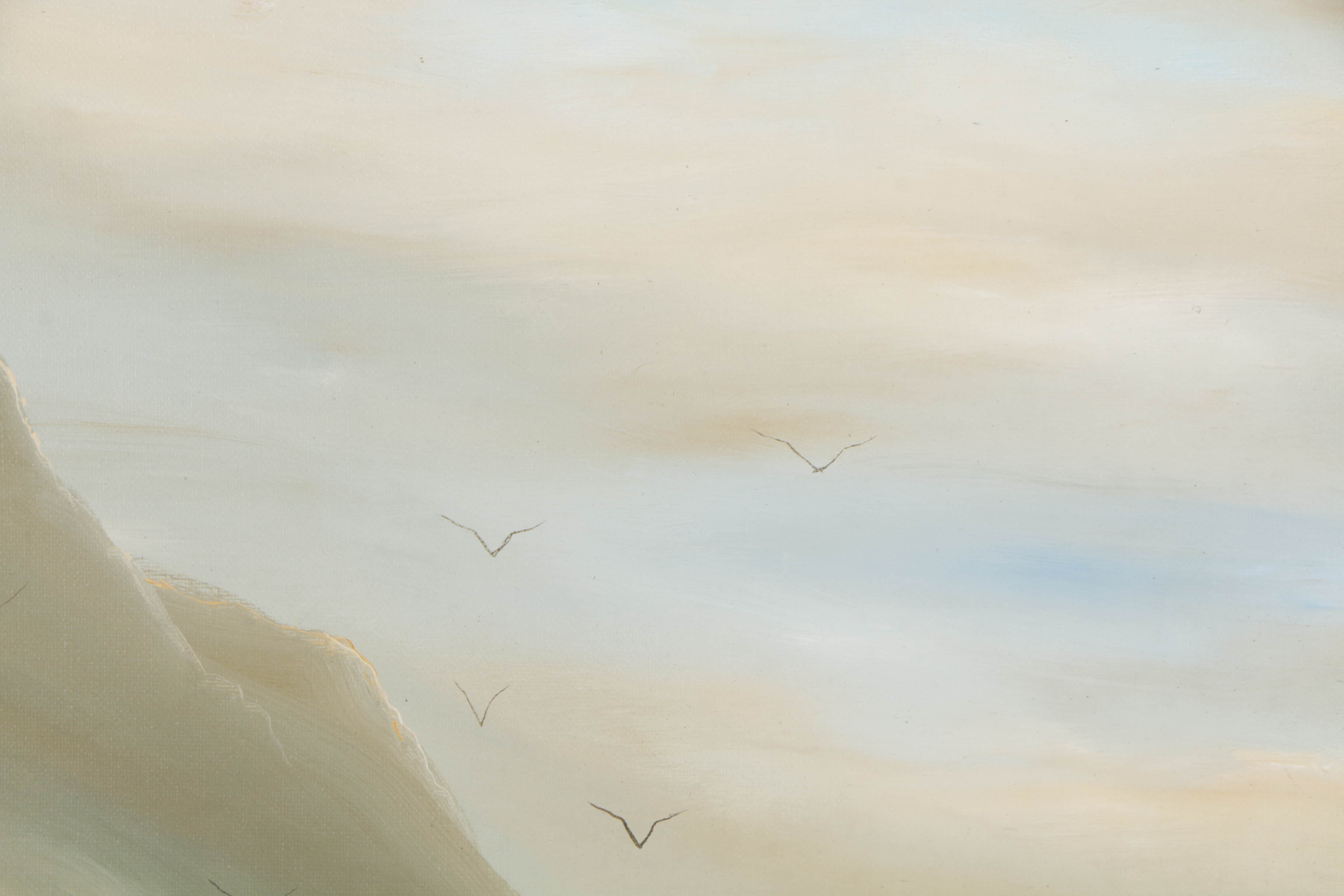 J. Williams Oil Painting on Canvas Rocky Seascape