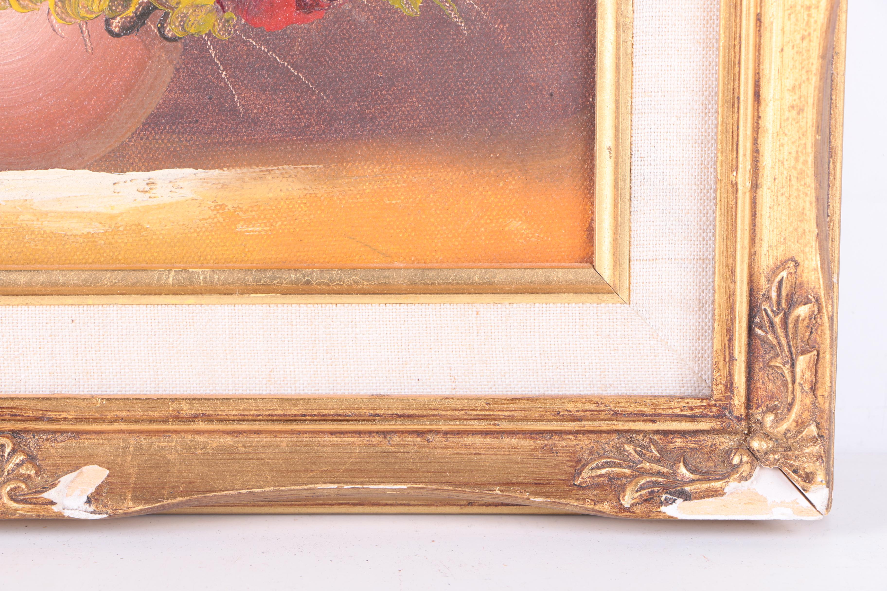 K. Rossy Oil Painting on Canvas of a Floral Still Life