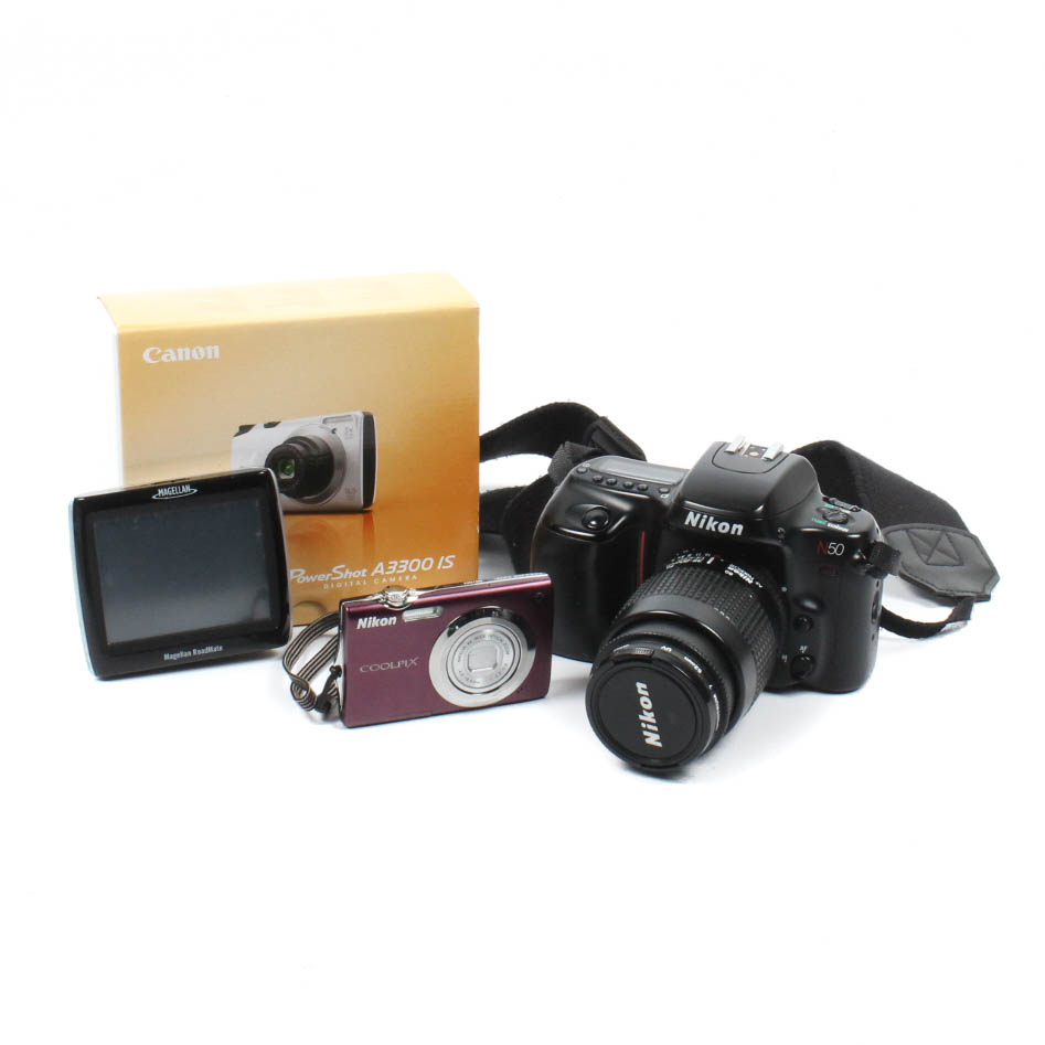 Nikon, Cannon and Magellan Device Assortment