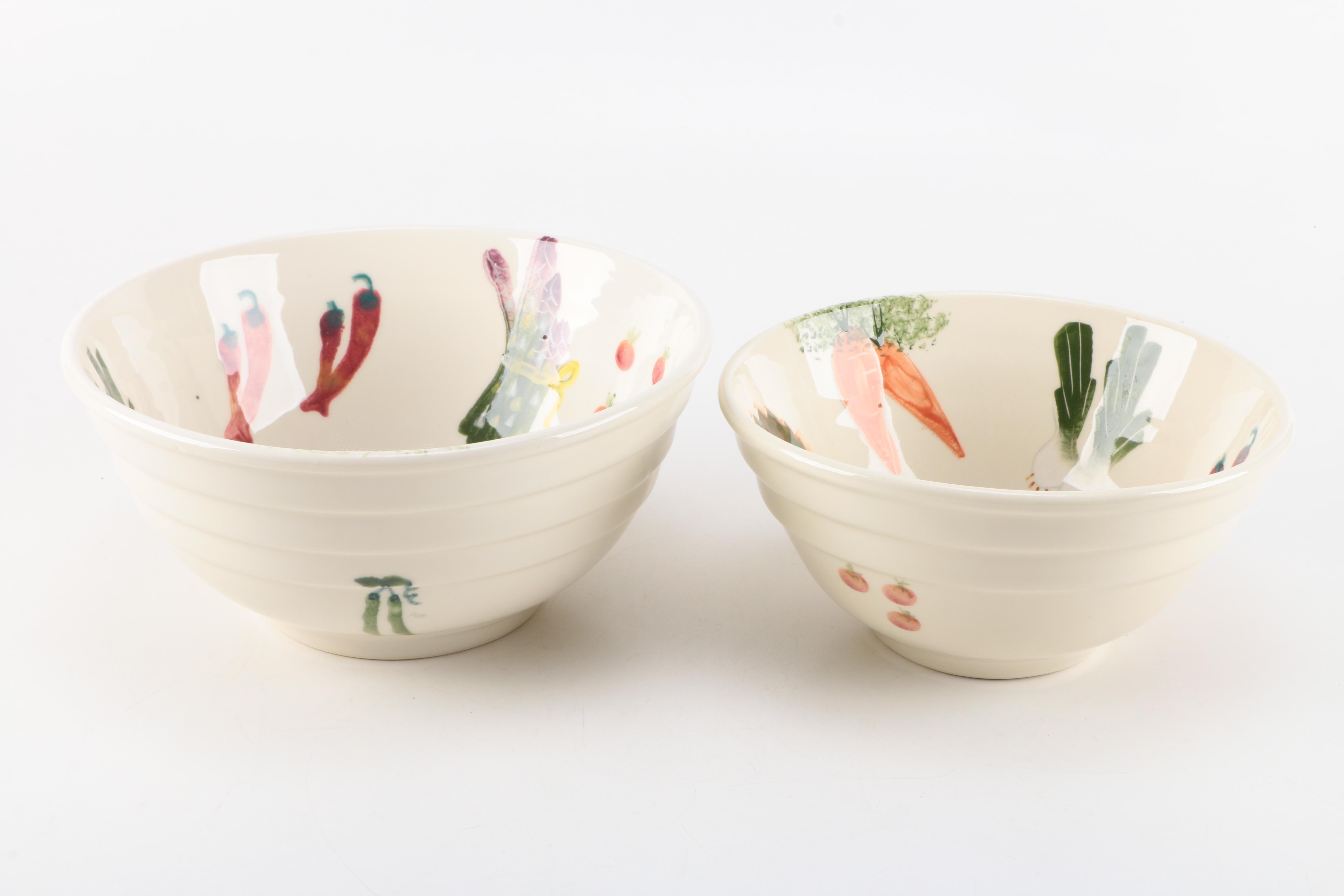 Hartstone "Farmers Market" Serveware and Fitz and Floyd "Herb Garden" Pitcher