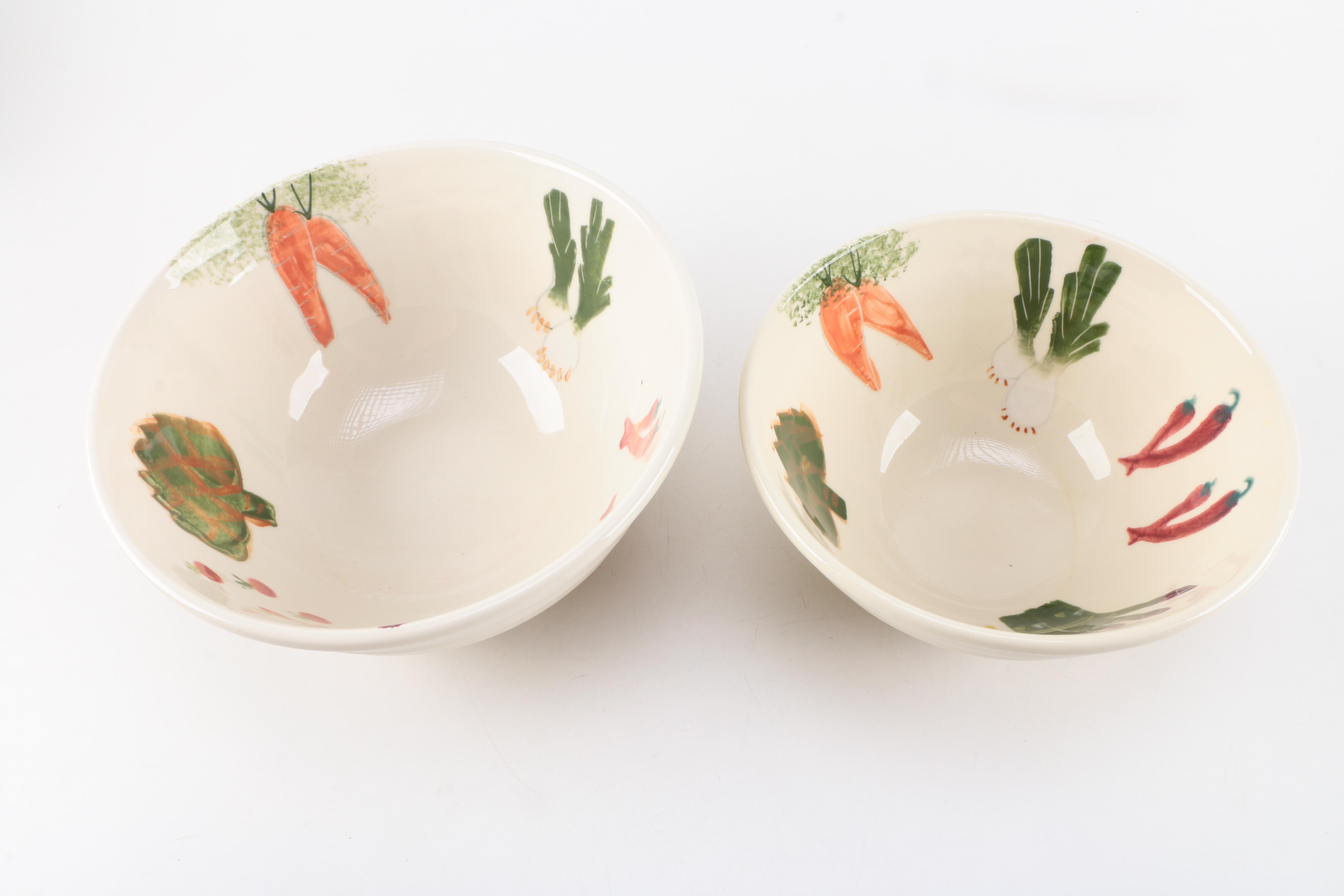 Hartstone "Farmers Market" Serveware and Fitz and Floyd "Herb Garden" Pitcher