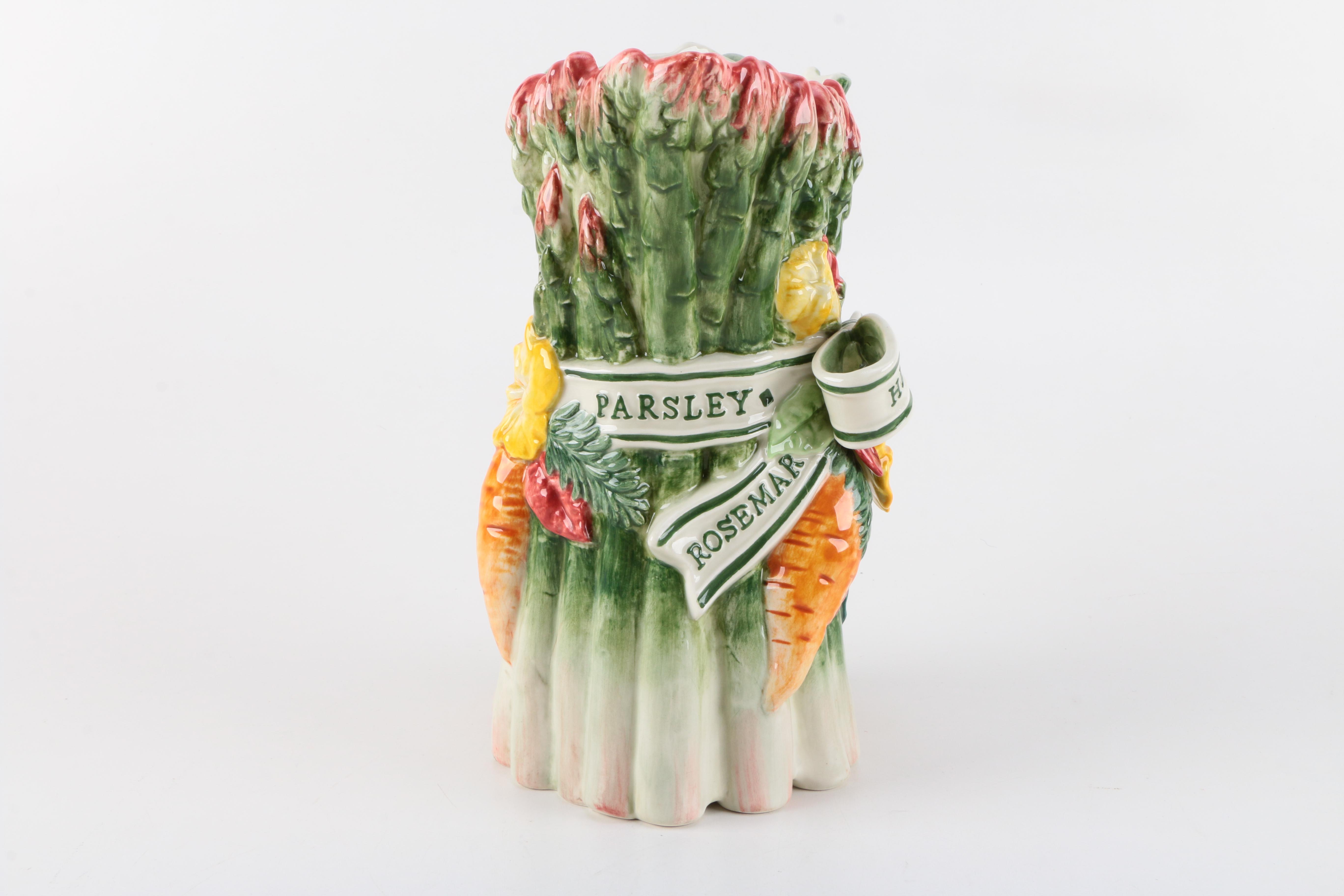 Hartstone "Farmers Market" Serveware and Fitz and Floyd "Herb Garden" Pitcher