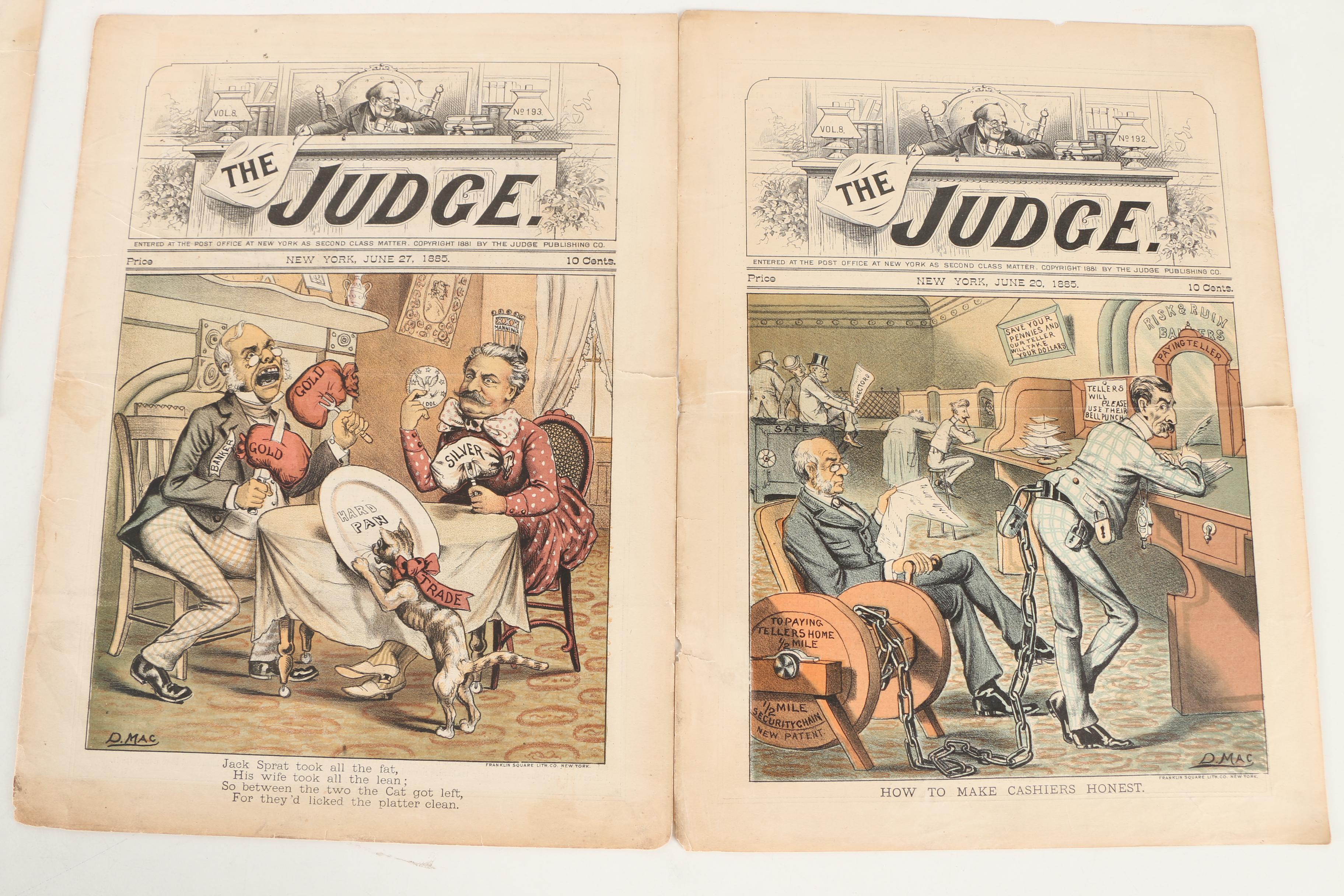 Collection of Nineteenth Century Satirical Magazines Including "Puck"
