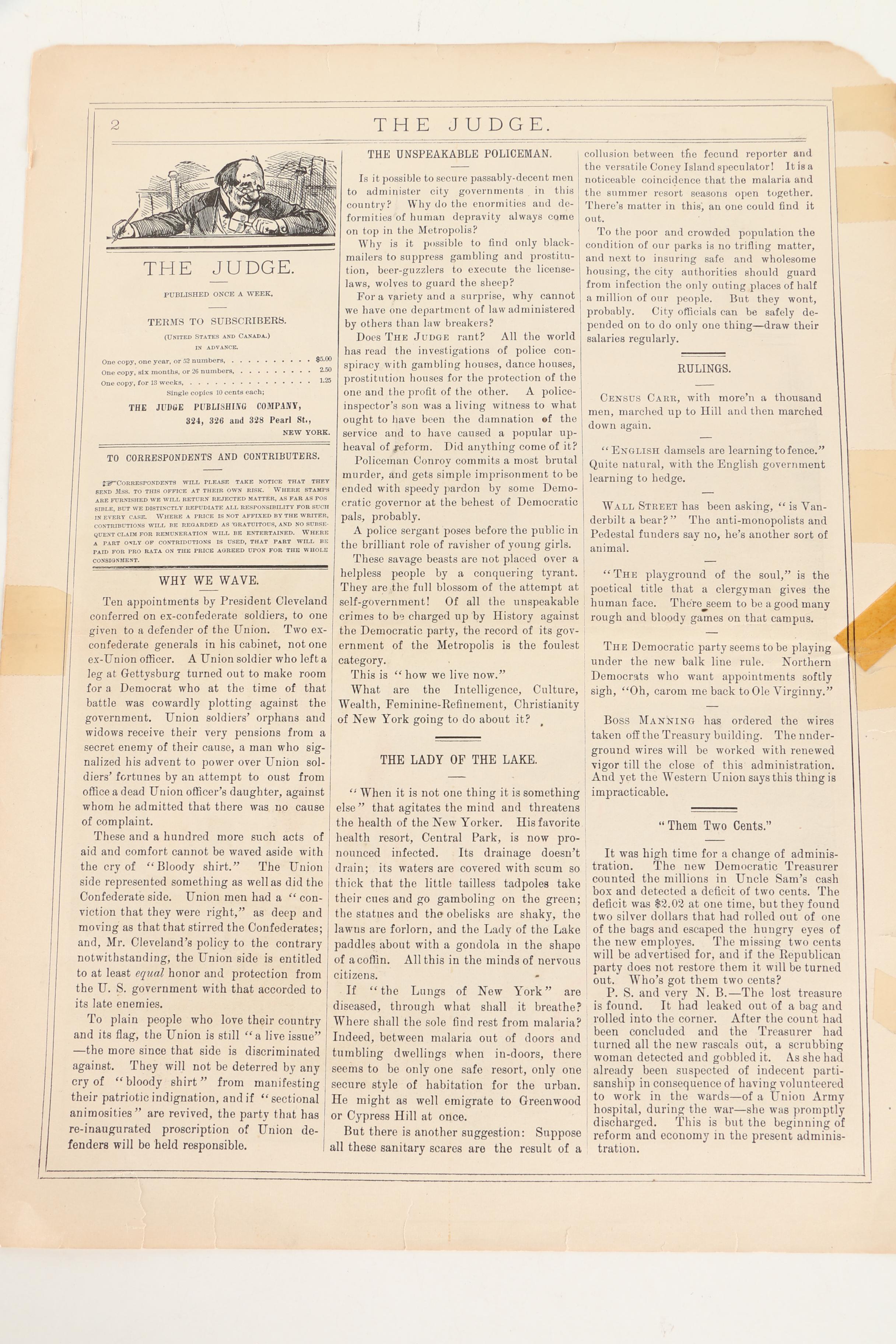 Collection of Nineteenth Century Satirical Magazines Including "Puck"