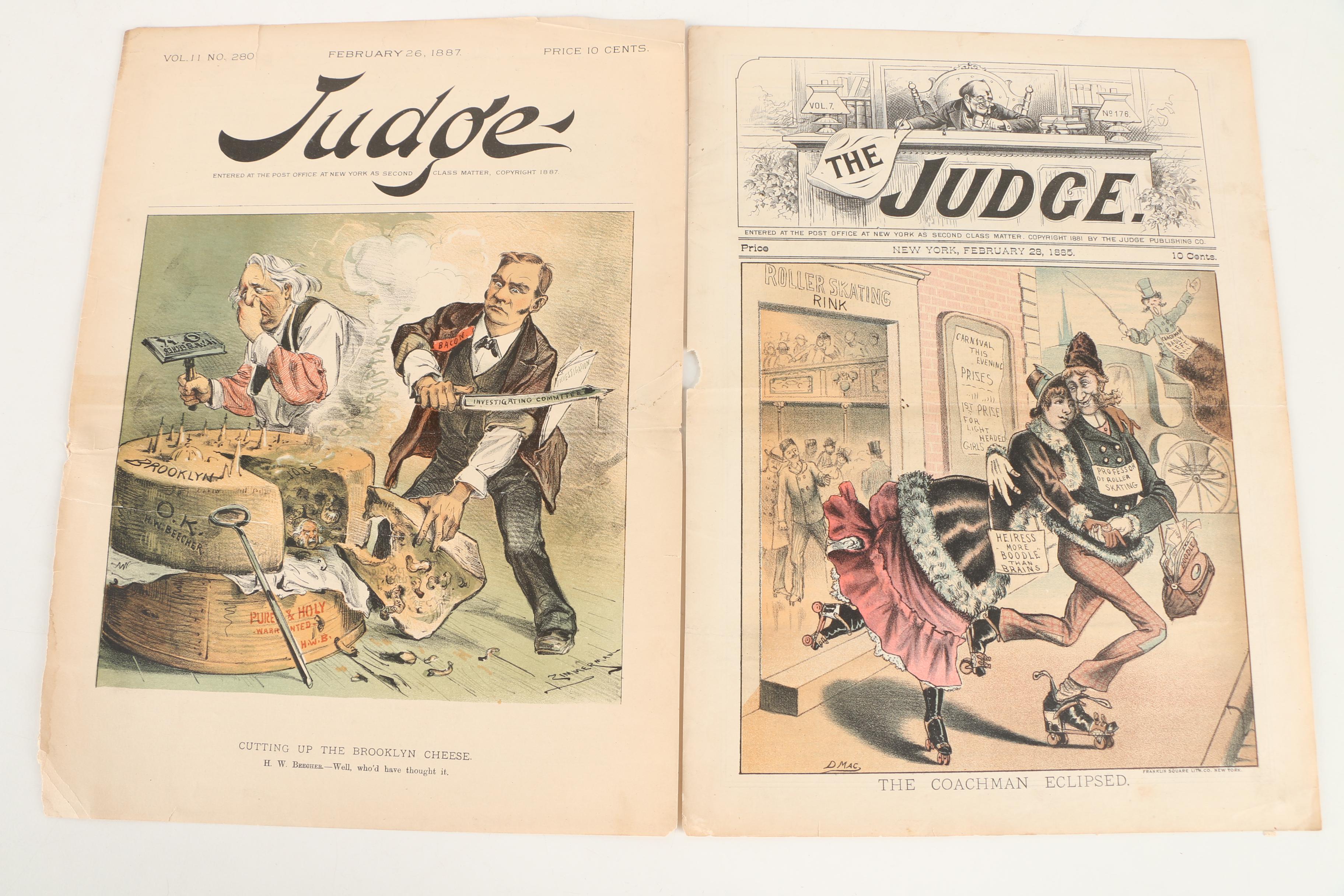 Collection of Nineteenth Century Satirical Magazines Including "Puck"