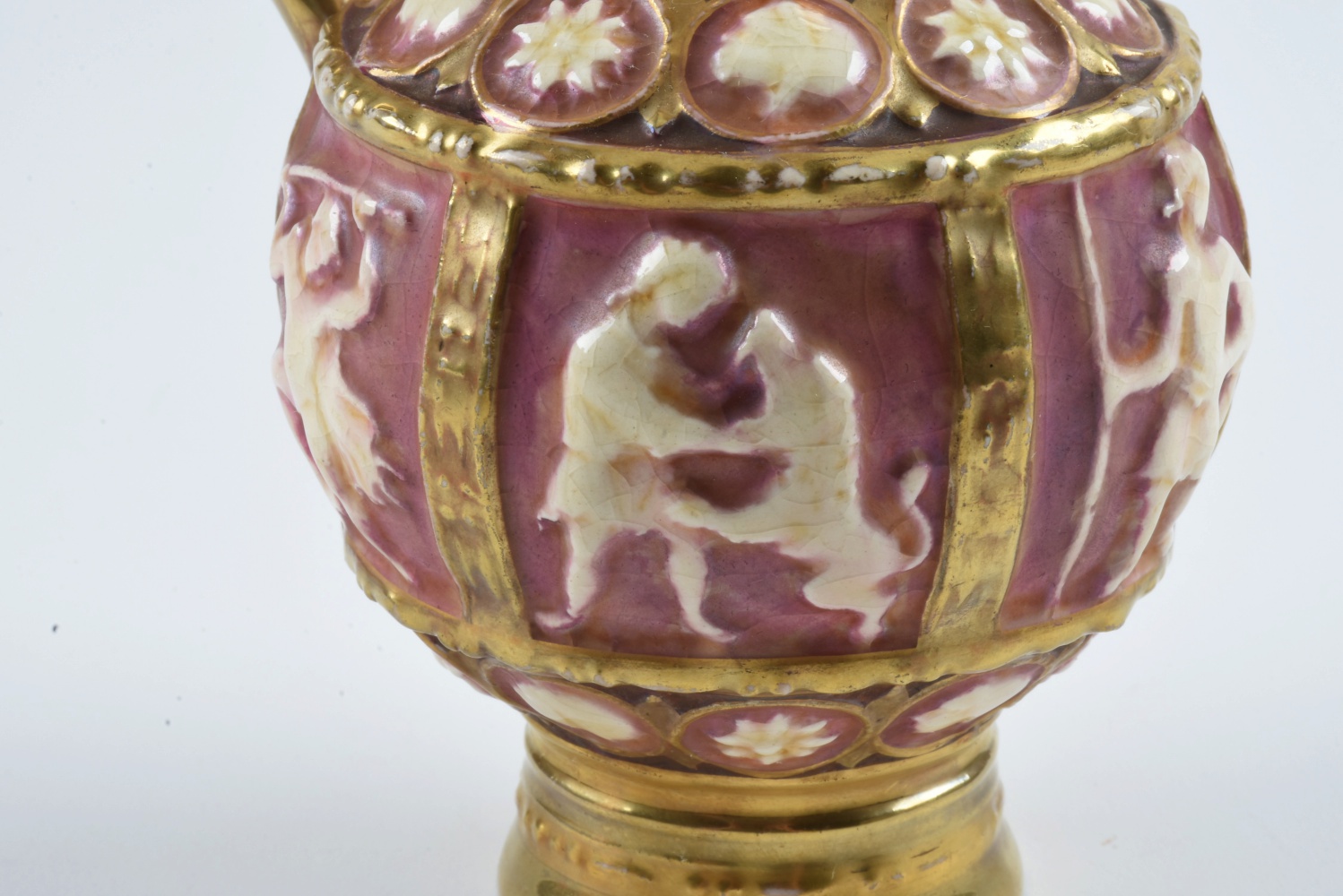 Zsolnay Ceramic Stein and Jug with Figural Relief Panels