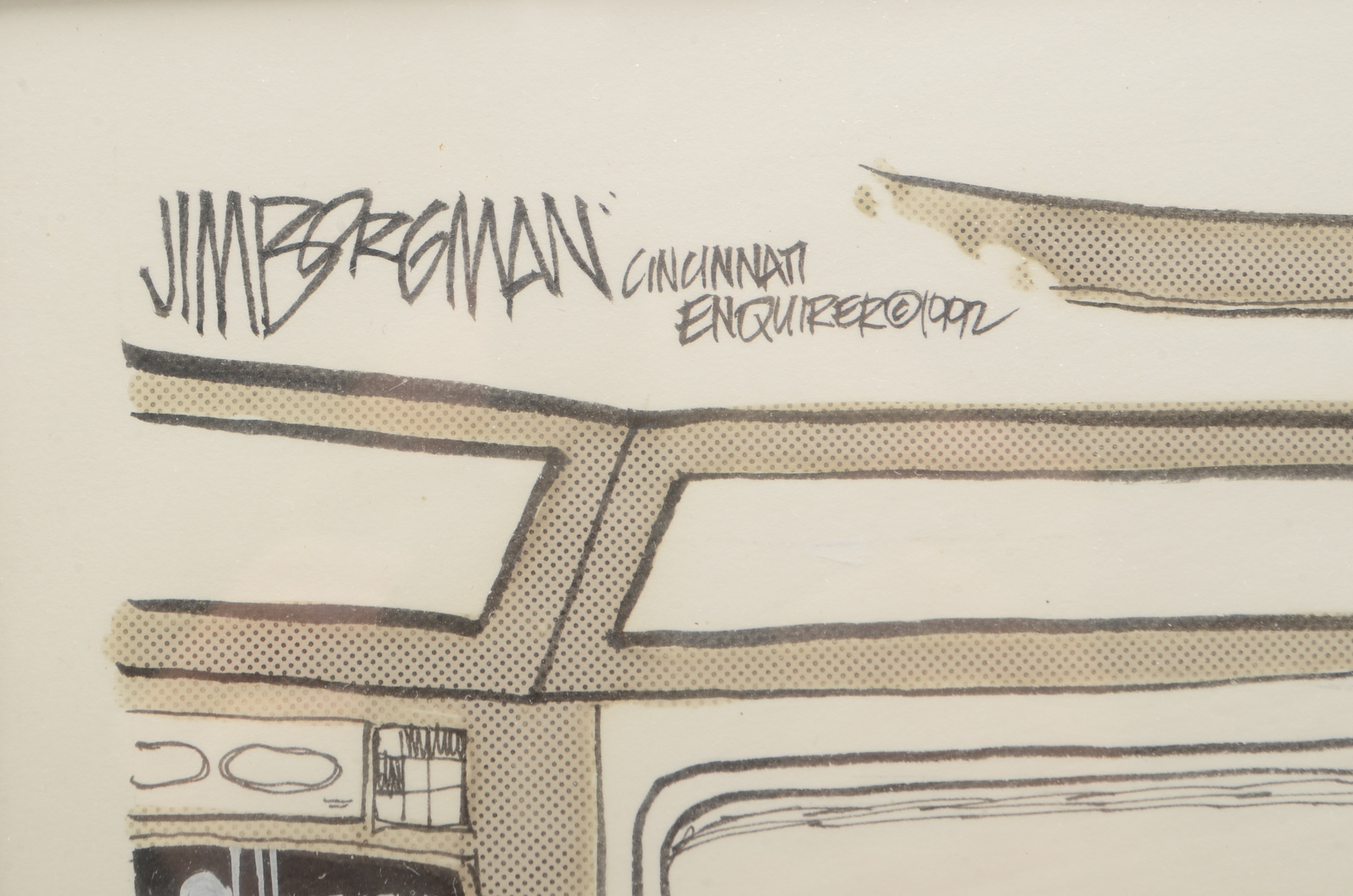 Jim Borgman Original 1992 Ink Cartoon Illustration Prototype for Cincinnati Enquirer