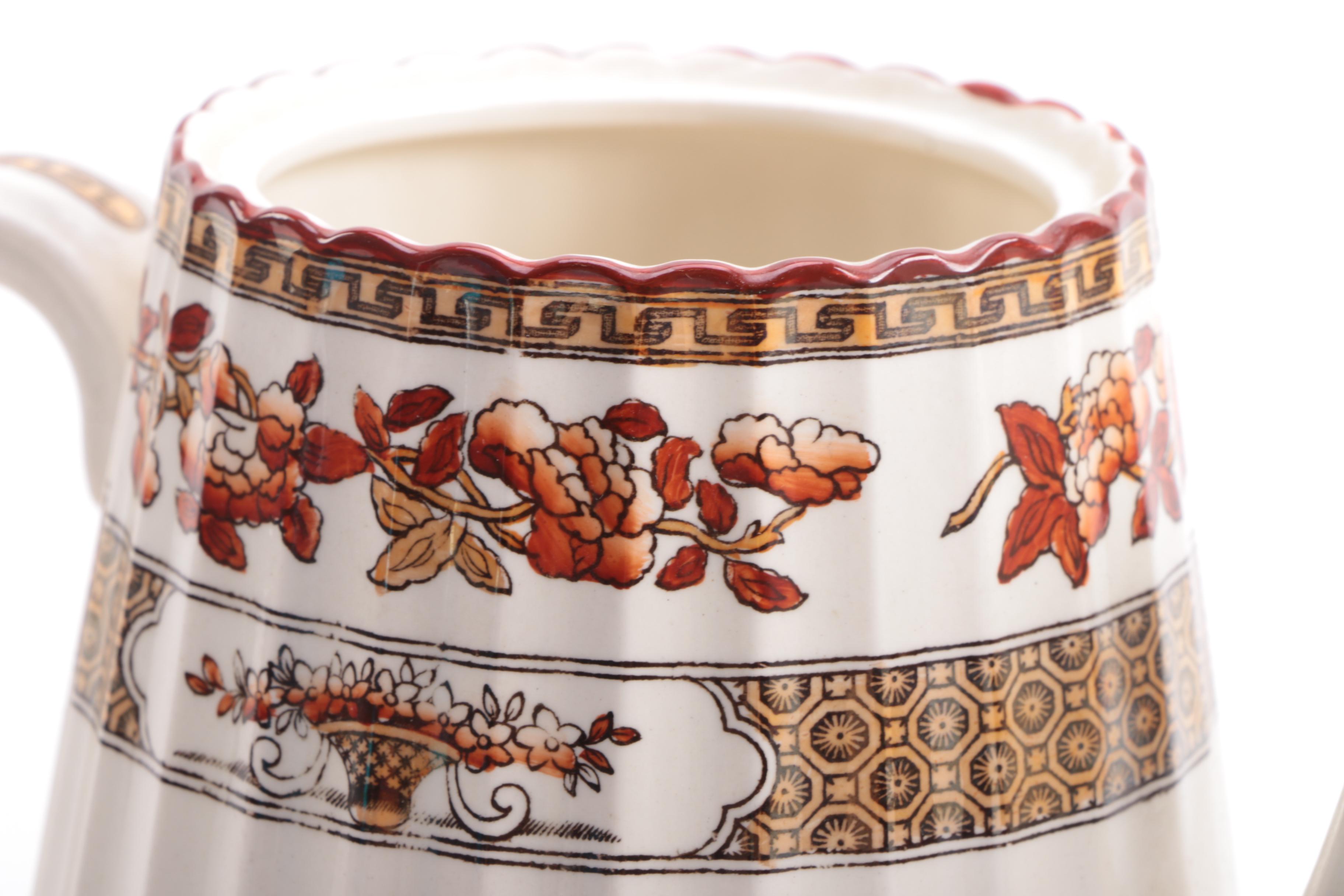 Antique Copeland Spode "India Tree" Coffee Pot With Creamer and Sugar