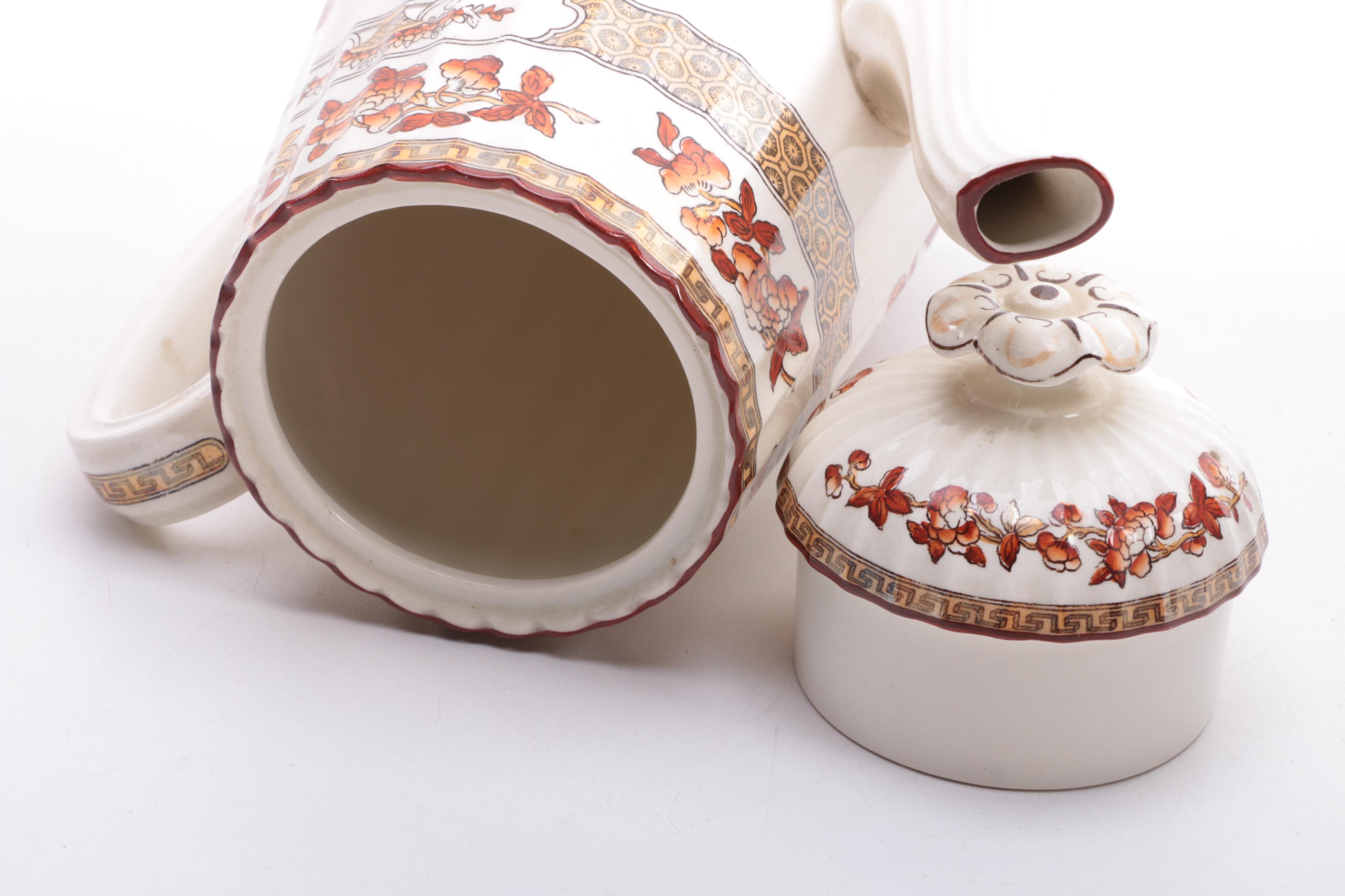 Antique Copeland Spode "India Tree" Coffee Pot With Creamer and Sugar