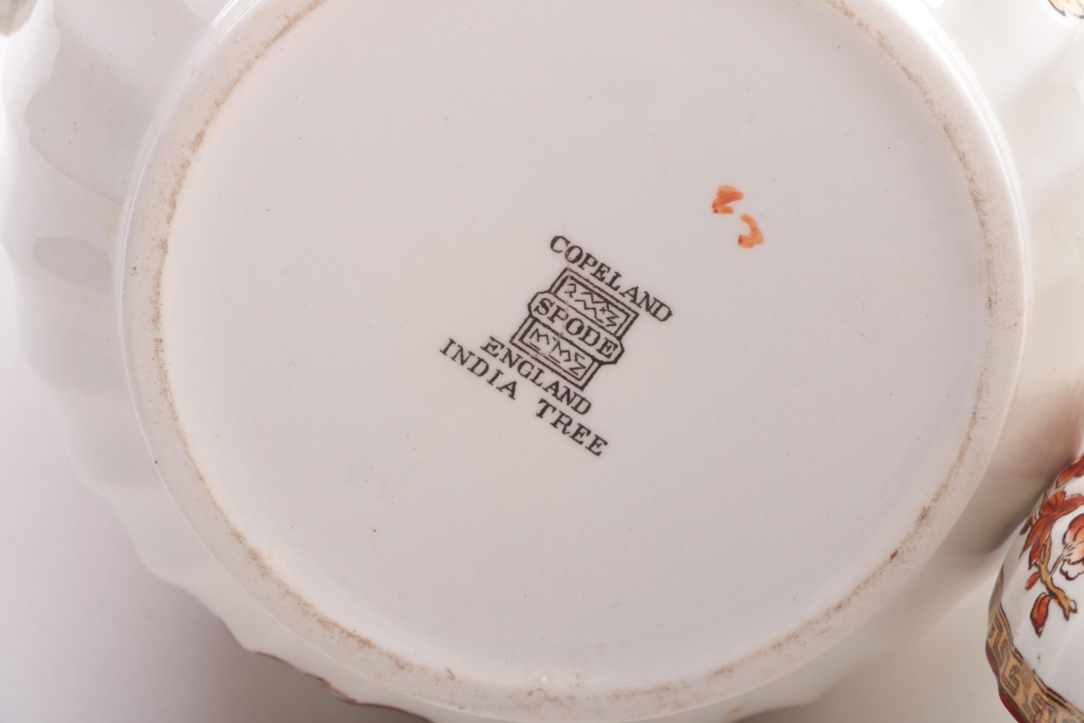 Antique Copeland Spode "India Tree" Coffee Pot With Creamer and Sugar