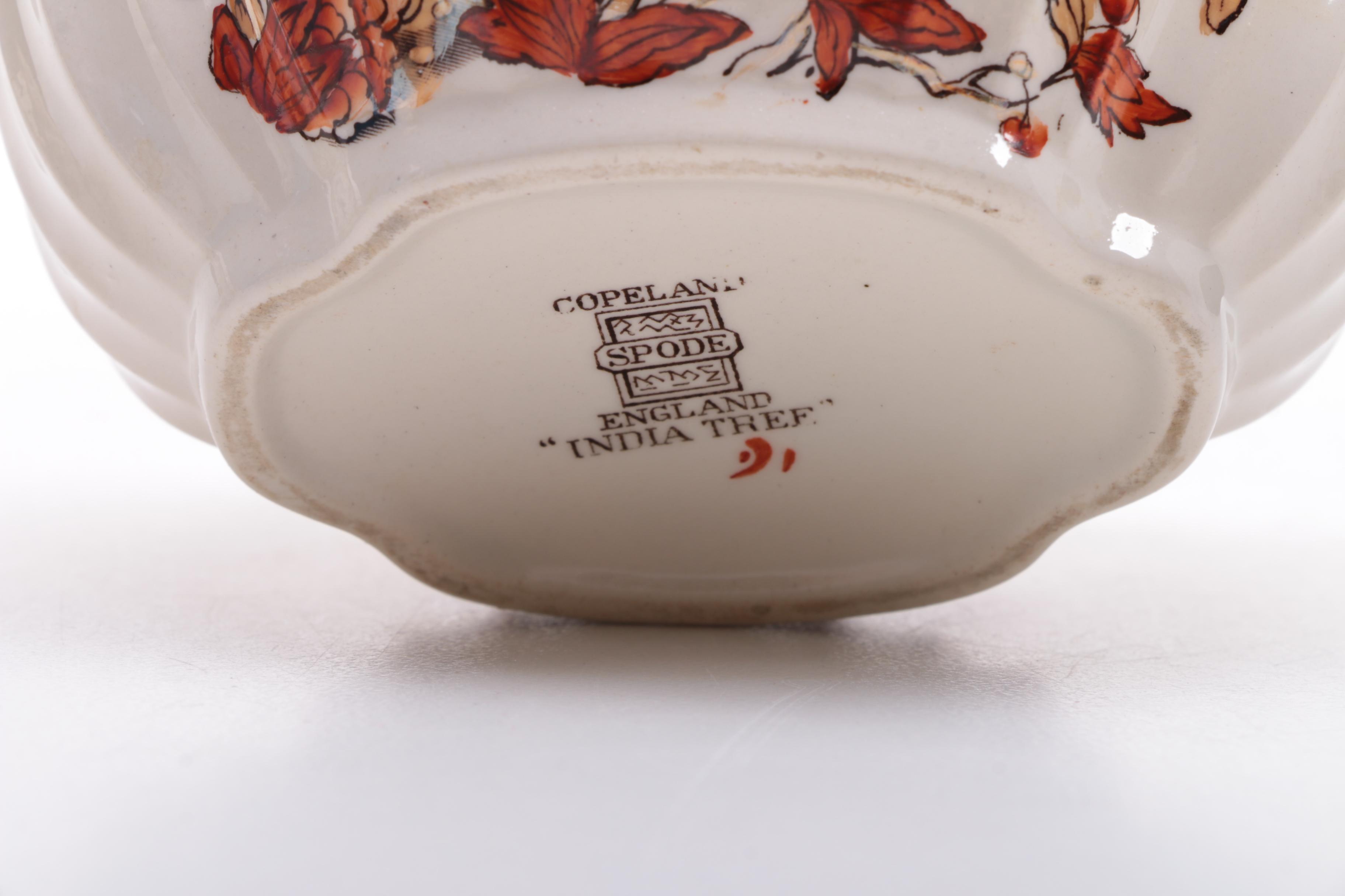 Antique Copeland Spode "India Tree" Coffee Pot With Creamer and Sugar