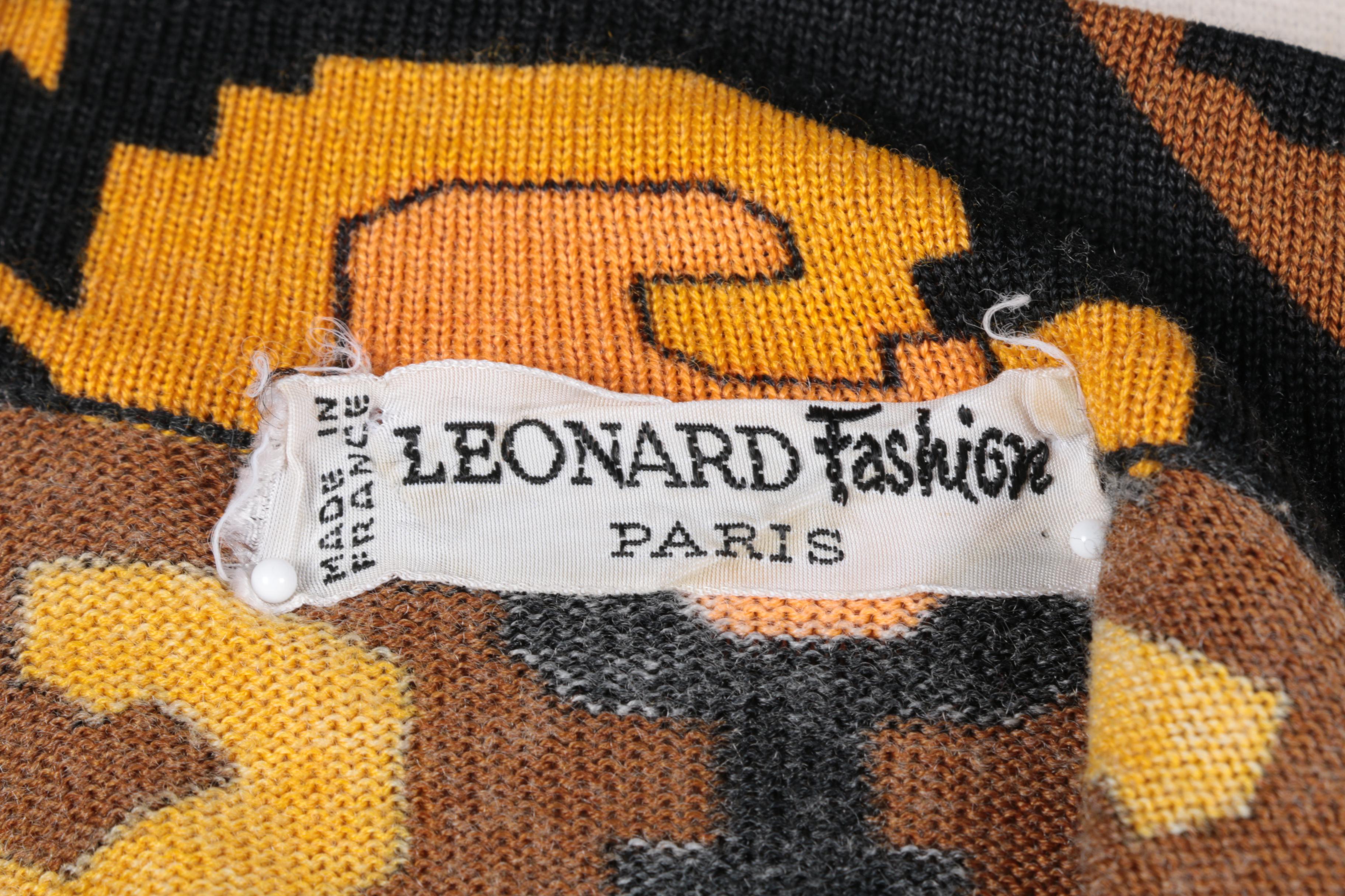 Circa 1970s Leonard Fashion Paris Knit Dress
