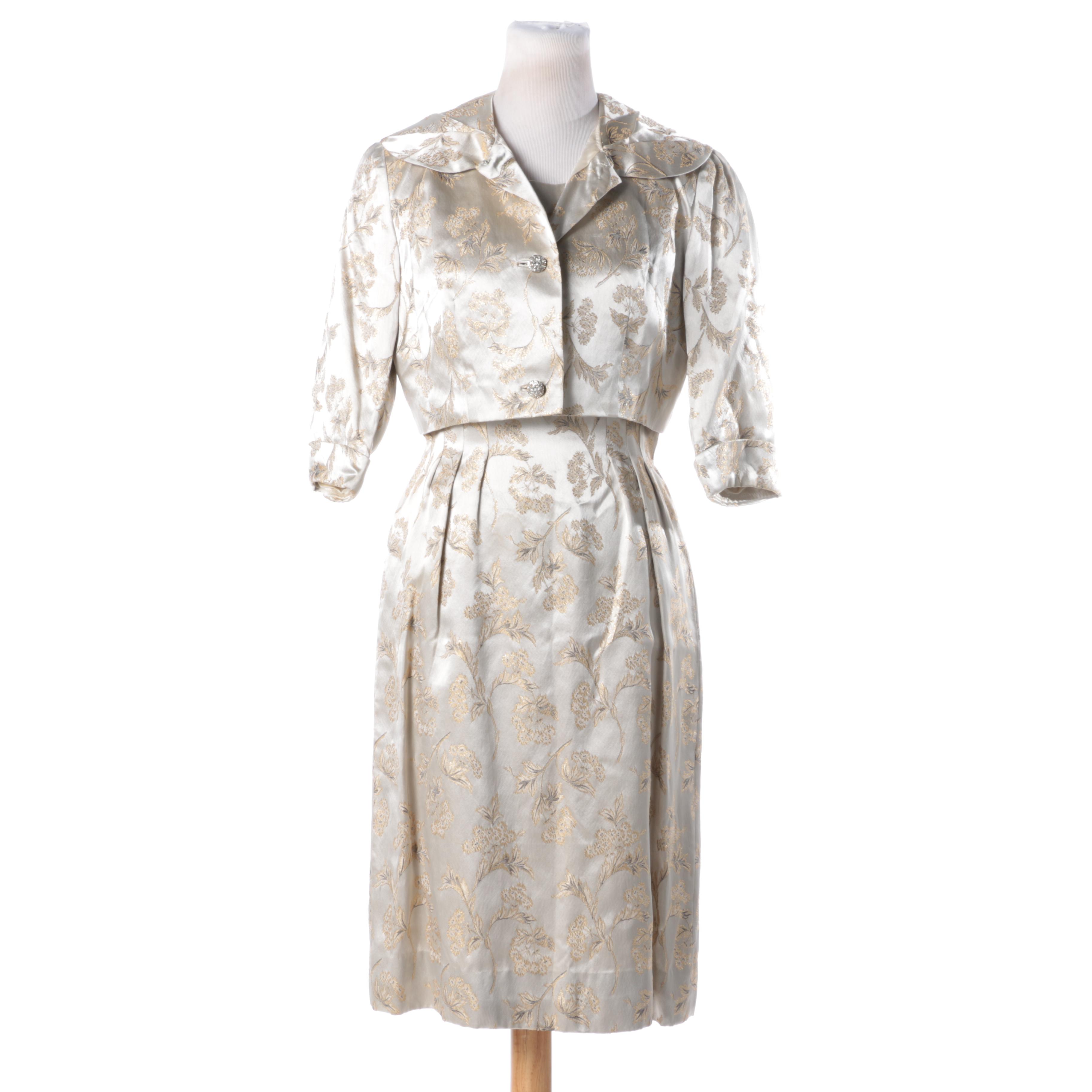 Women's Silk Brocade Dress With Jacket