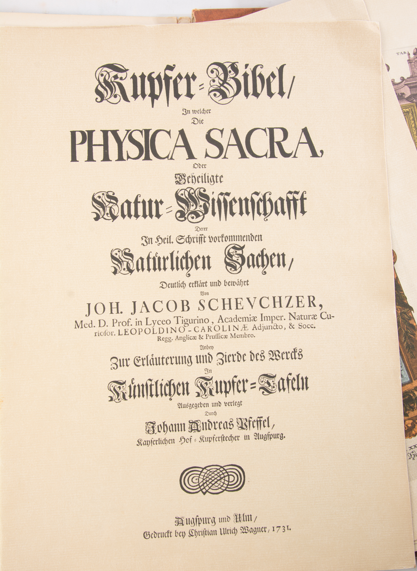 Vintage Reproduction Prints and Pages from Johann Jakob Scheuchzer's "Physica Sacra"