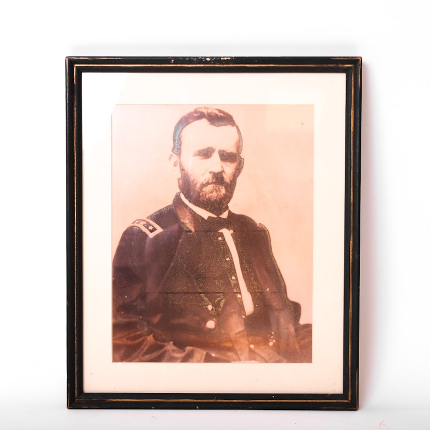 Contemporary Antiqued Photographic Print of Ulysses S Grant