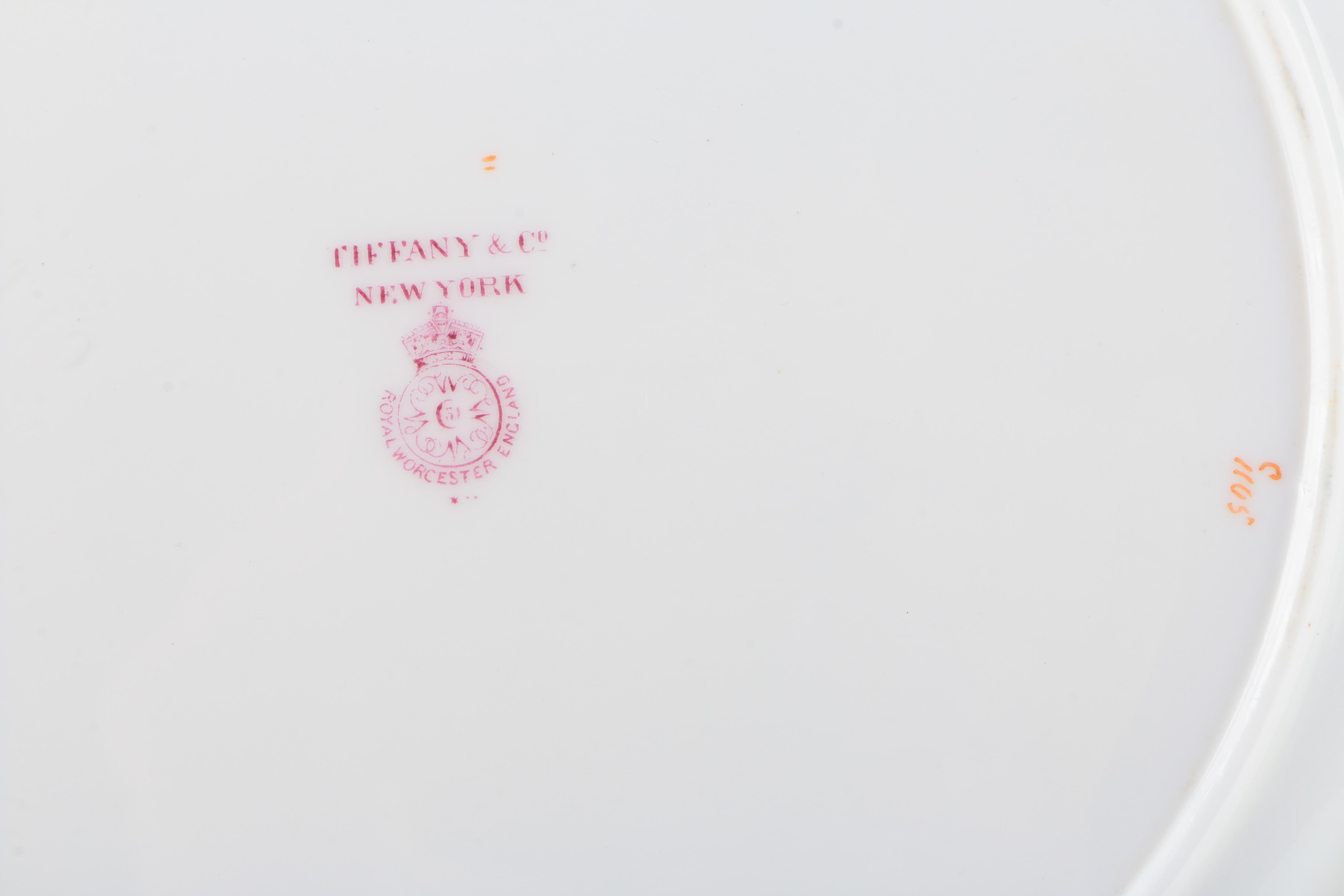 Tiffany & Co. Royal Worcester Porcelain Dinner Plates