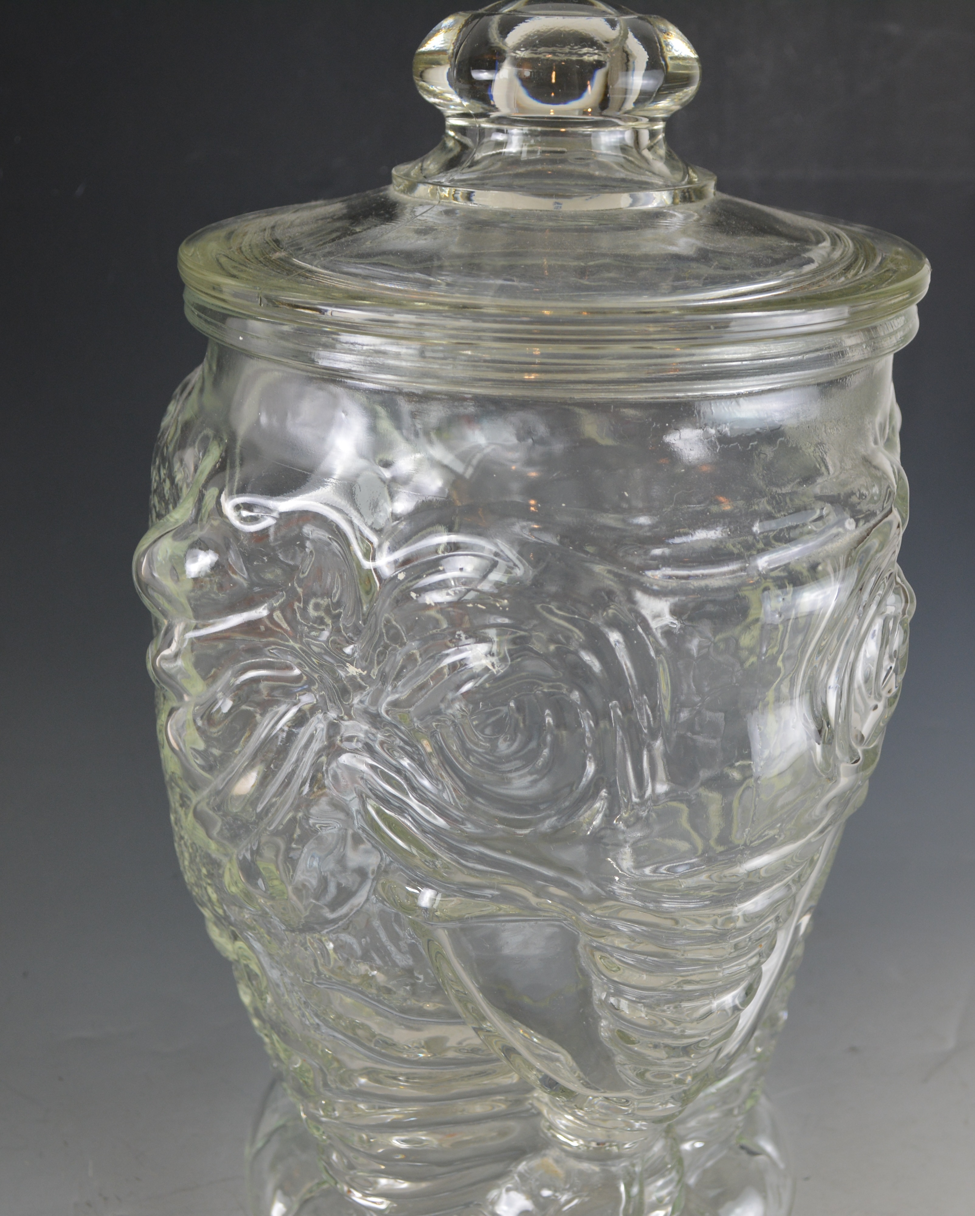 Vintage Libbey Glass Elephant-Shaped Peanut/Cookie Jar