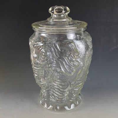 Vintage Libbey Glass Elephant-Shaped Peanut/Cookie Jar