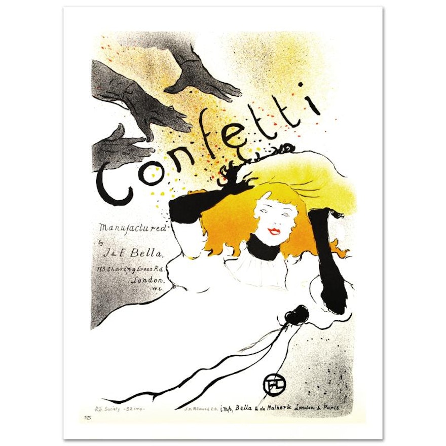 Hand-Pulled Lithograph after Henri de Toulouse-Lautrec's "Confetti"