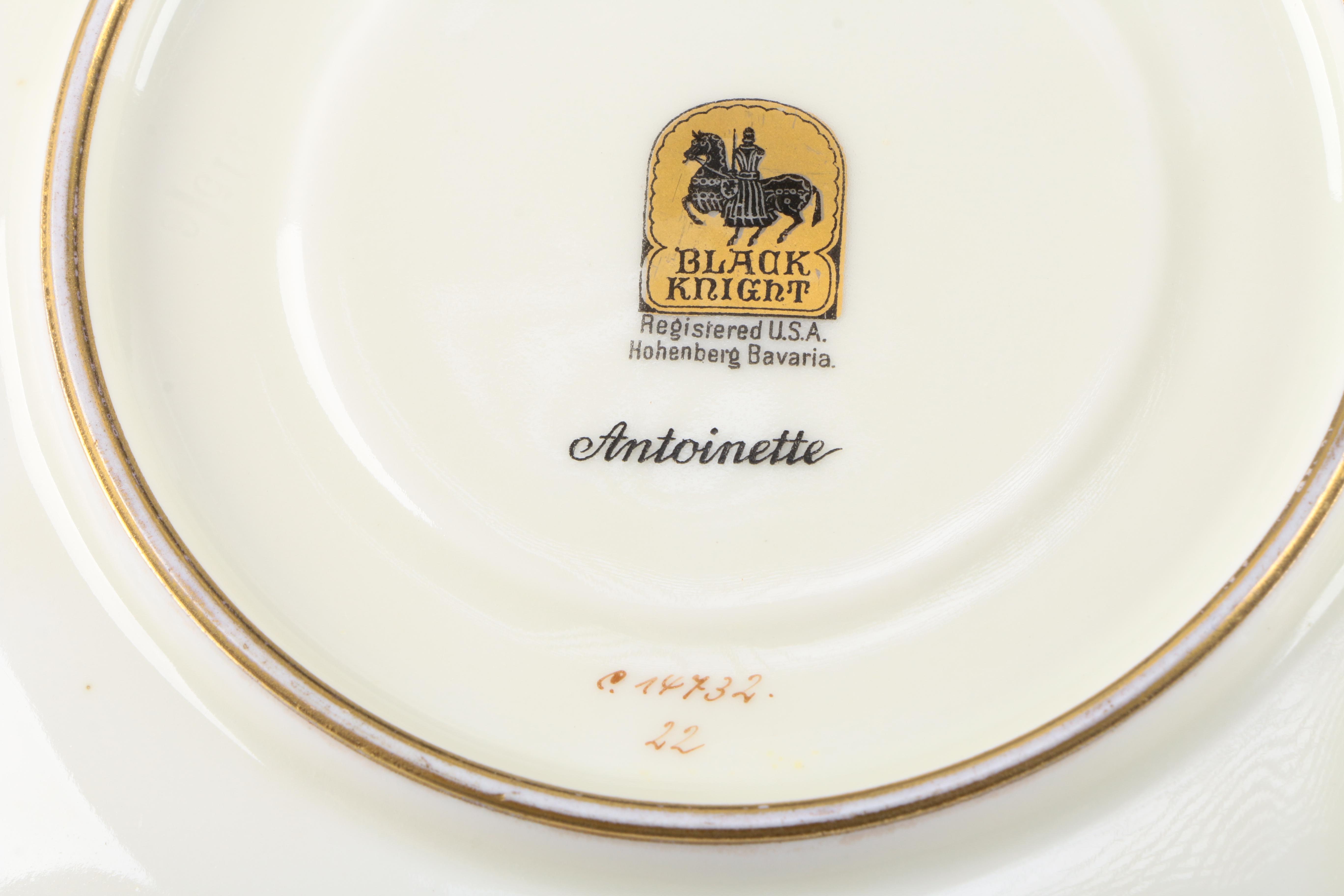 Heinrich & Co Plates and Black Knight "Antoinette" Saucers