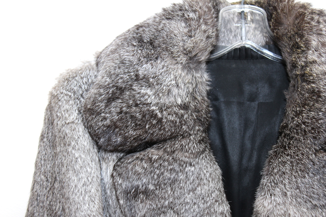 Vintage Grey Rabbit Fur Coat