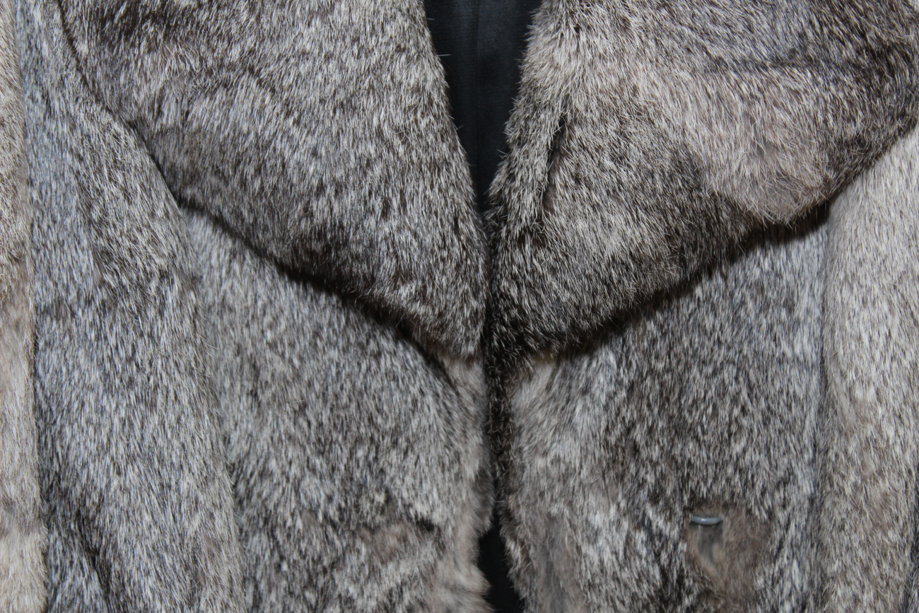Vintage Grey Rabbit Fur Coat
