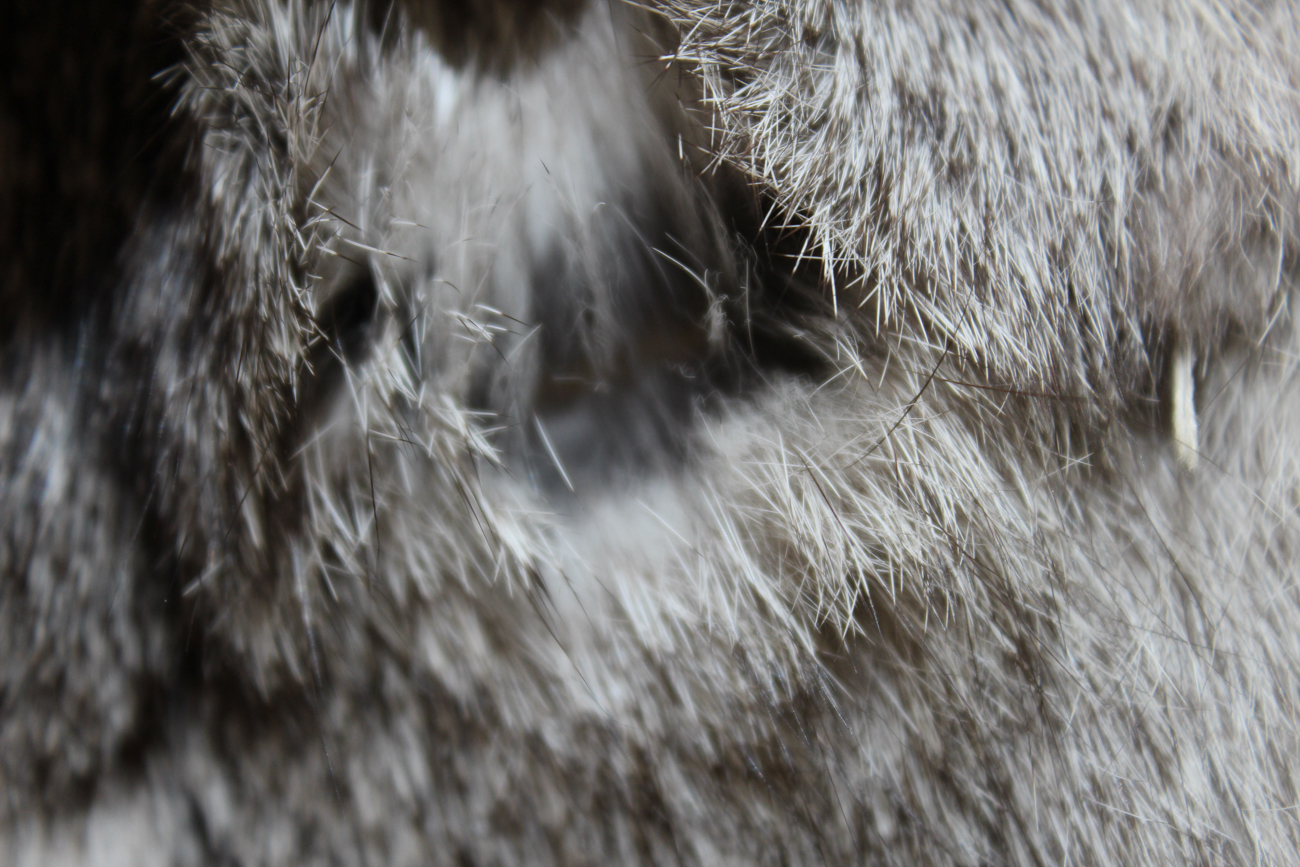 Vintage Grey Rabbit Fur Coat