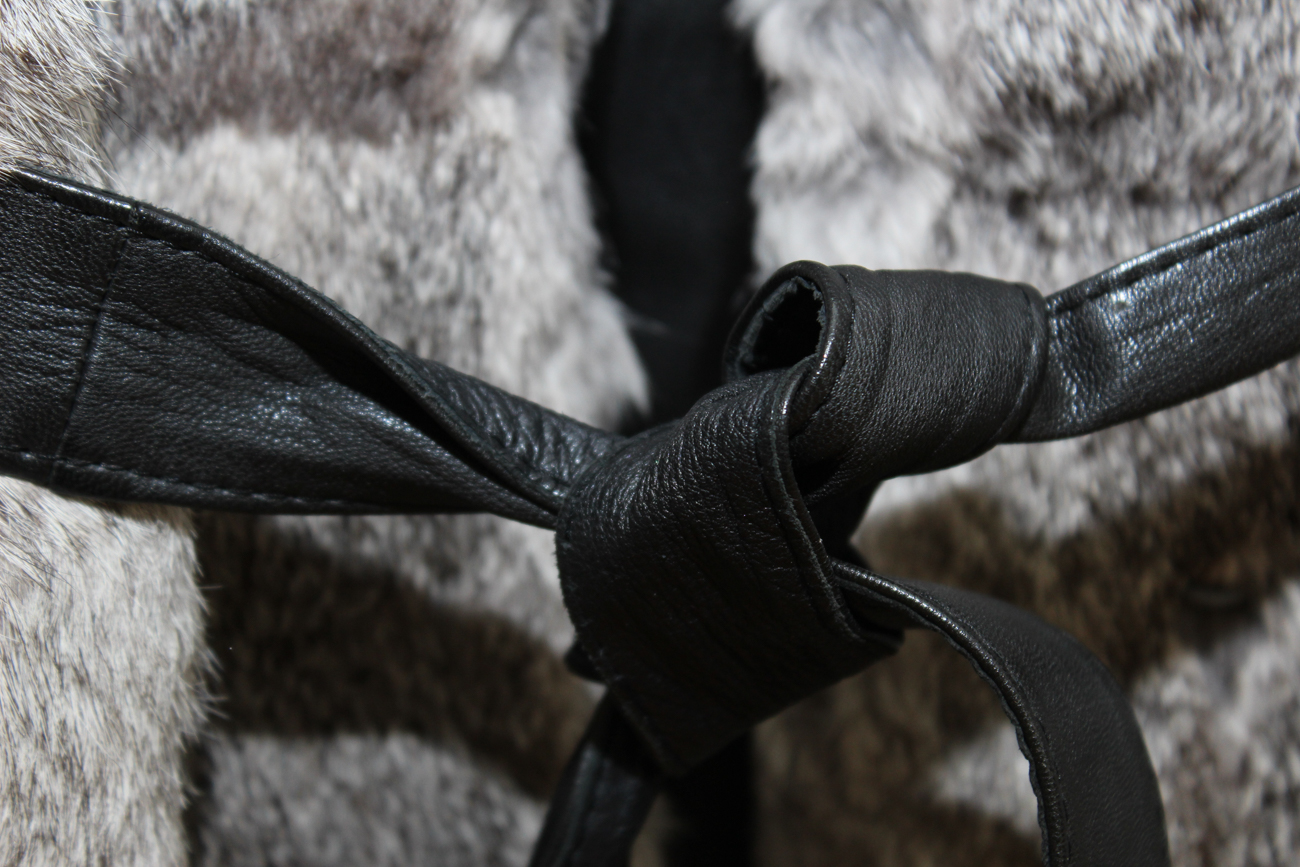 Vintage Grey Rabbit Fur Coat