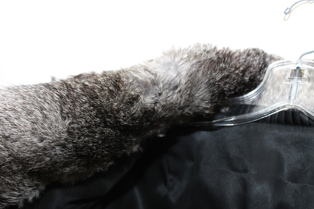 Vintage Grey Rabbit Fur Coat