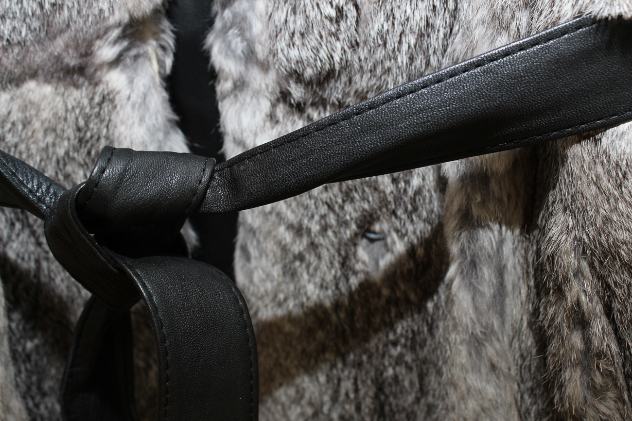 Vintage Grey Rabbit Fur Coat