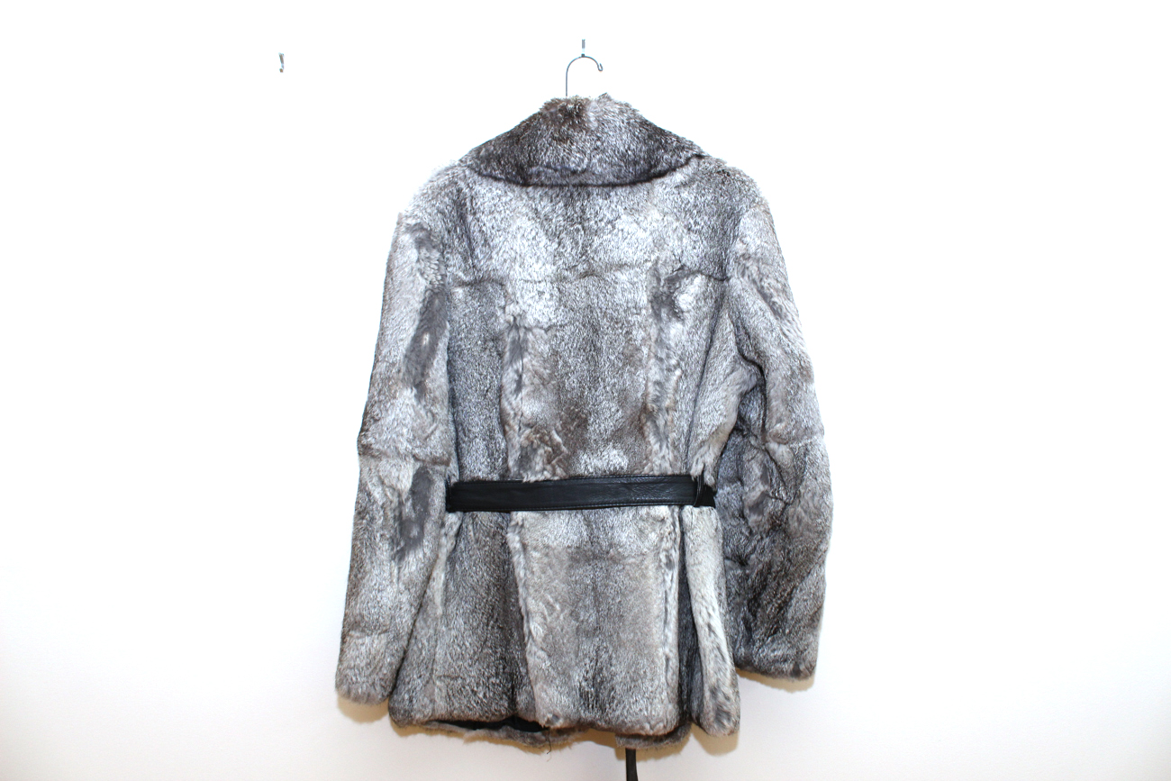 Vintage Grey Rabbit Fur Coat