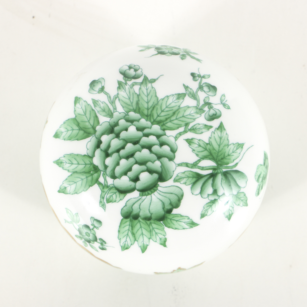 Herend Round Green Covered Box