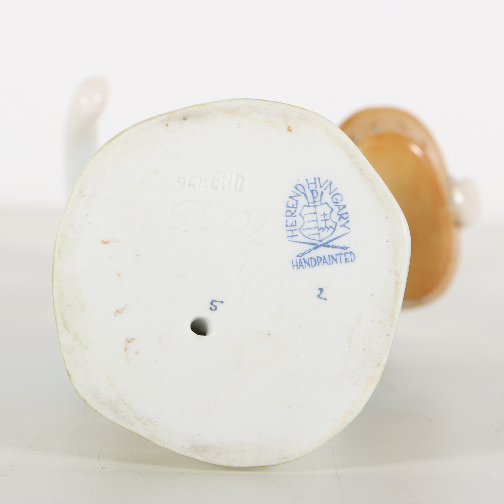 Herend Porcelain Figurine Of A Girl With Flowers