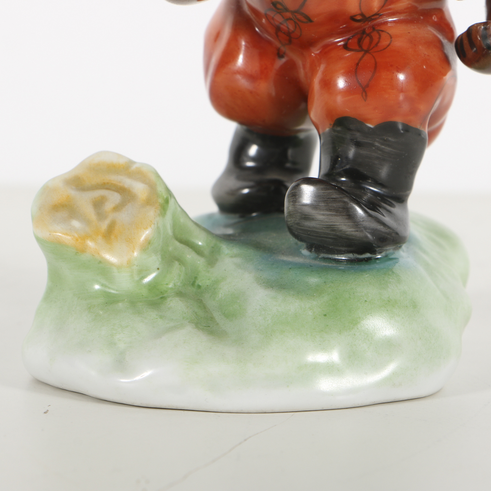 Artist Signed Herend Porcelain Bear With Honey Jar Figurine