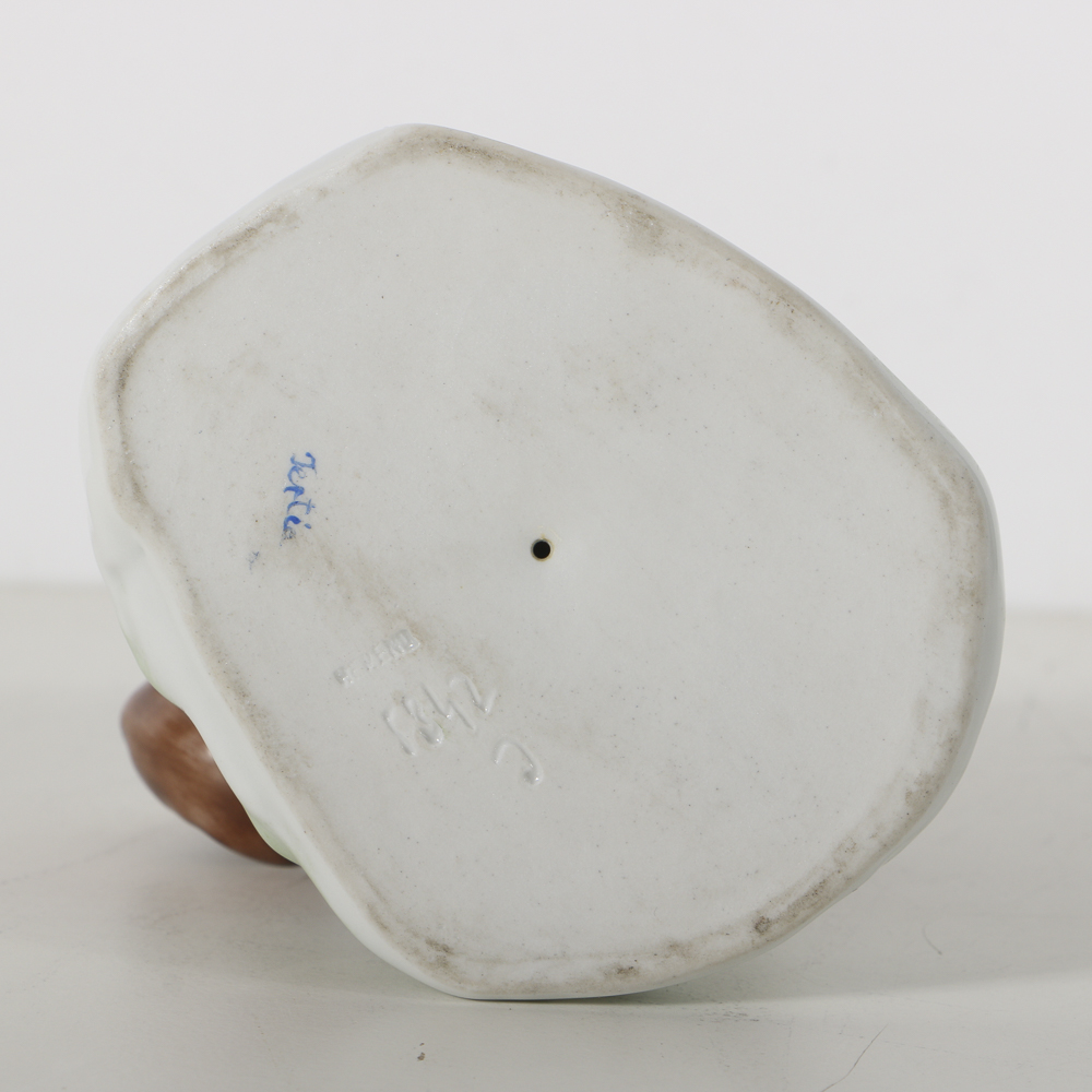 Artist Signed Herend Porcelain Bear With Honey Jar Figurine