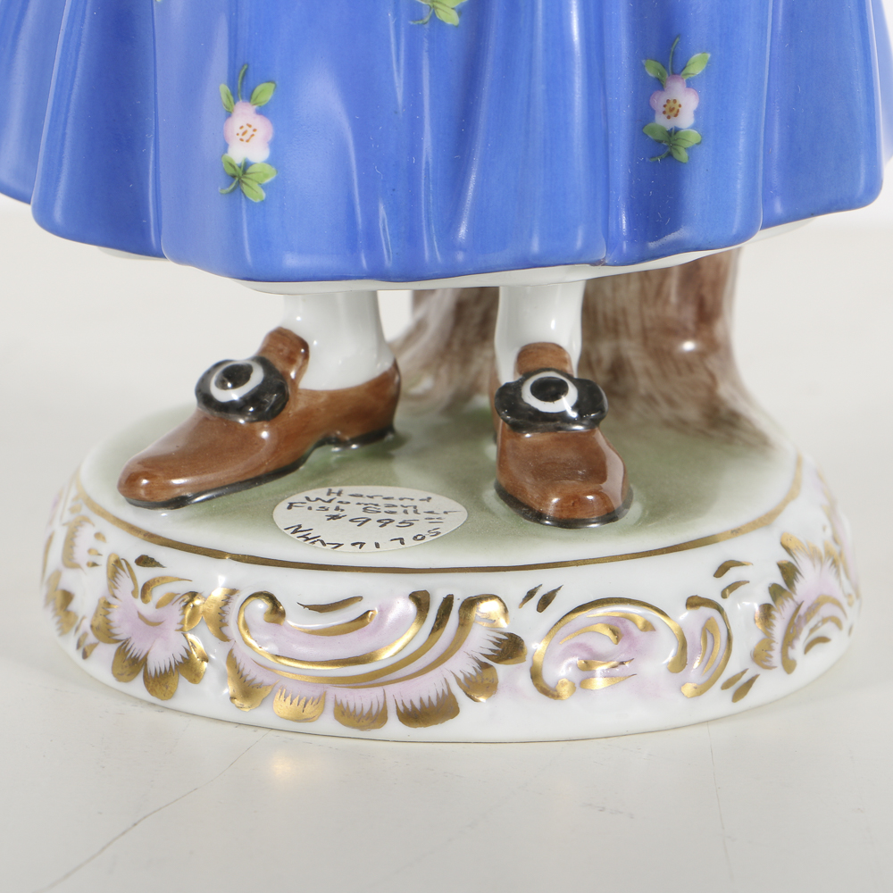 Herend Porcelain Figurine Of A Woman Fish Seller