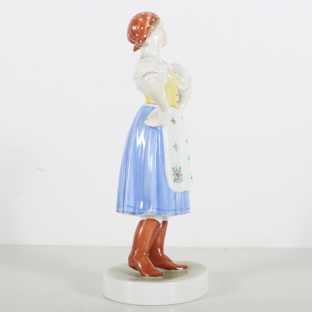 Herend Porcelain Peasant Woman Figurine