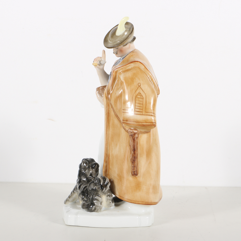 Herend Porcelain Figurine Of A Man With Dog