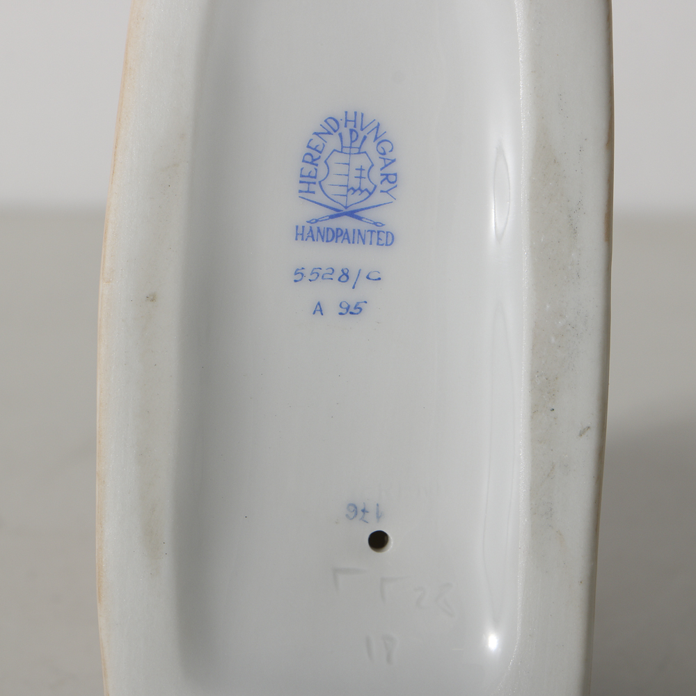 Herend Porcelain Girl On Sled Figurine