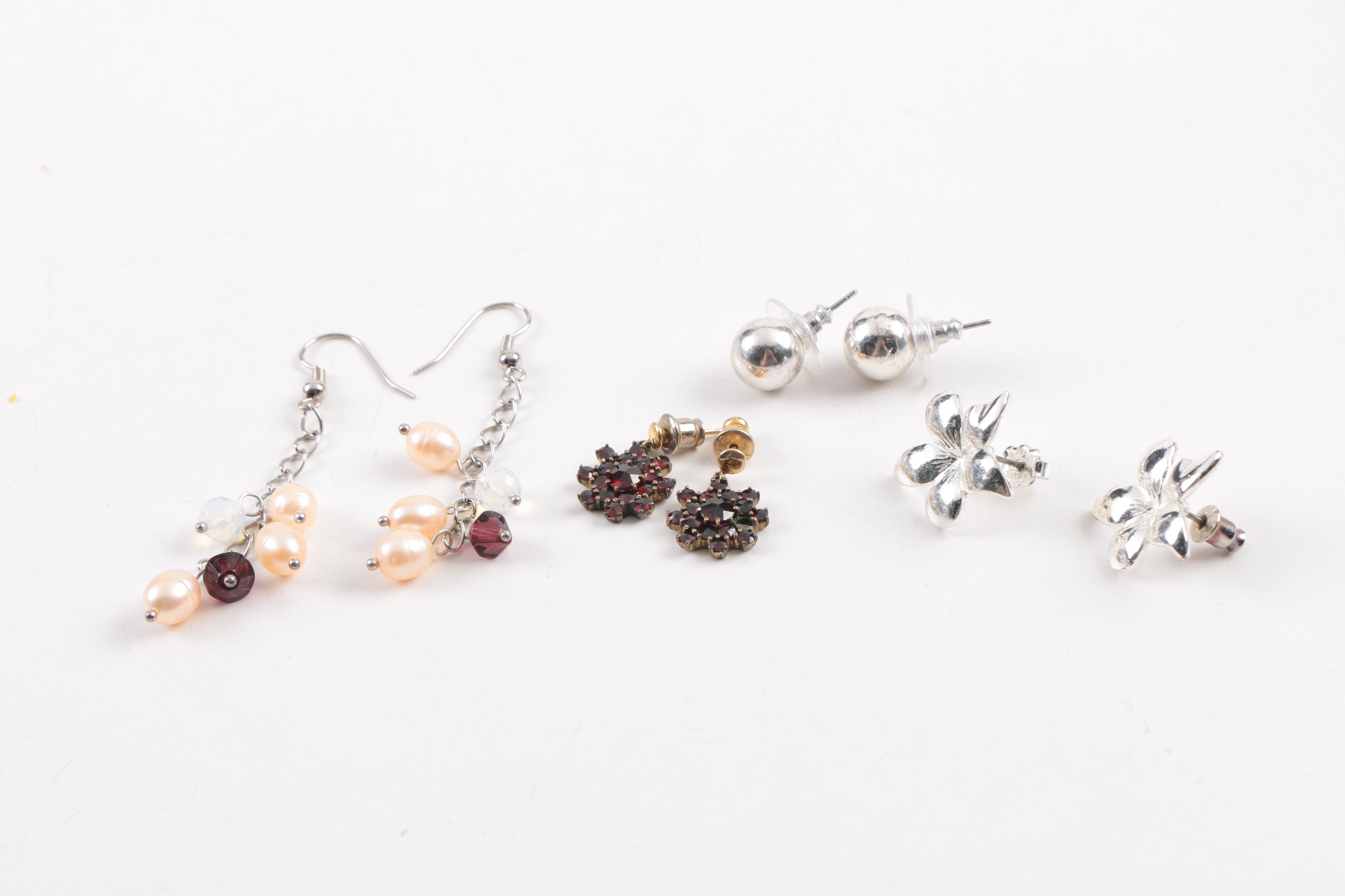 Assortment of Costume Jewelry Featuring Pearls and Gemstones