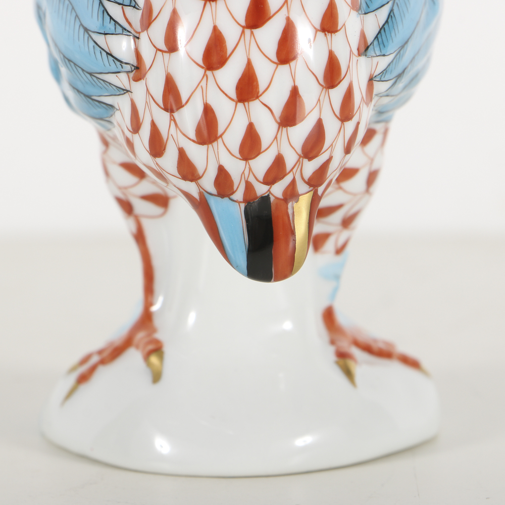 Herend Porcelain Guinea Fowl Figurine with Fishnet Rust