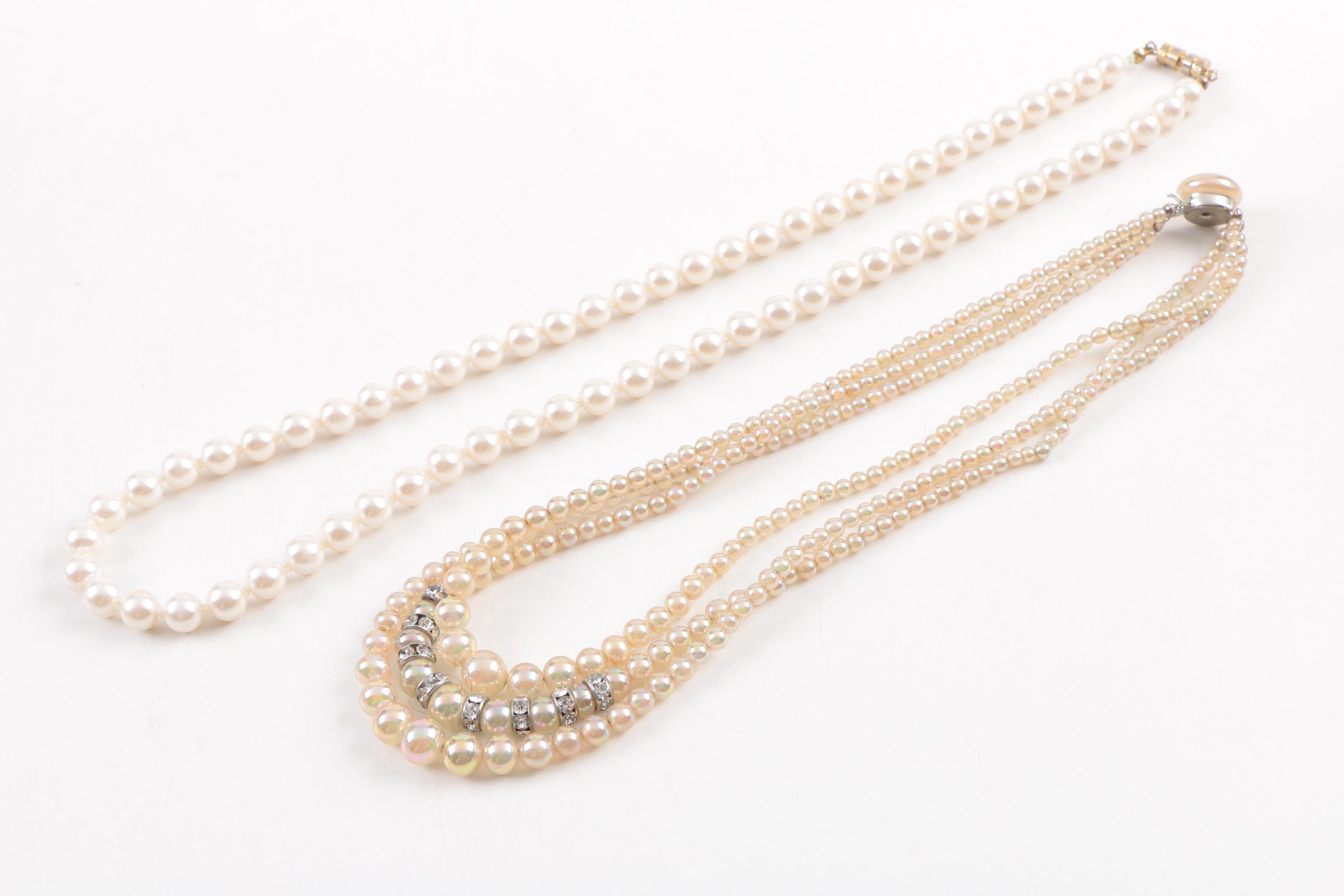 Assortment of Costume Jewelry Featuring Pearls and Gemstones