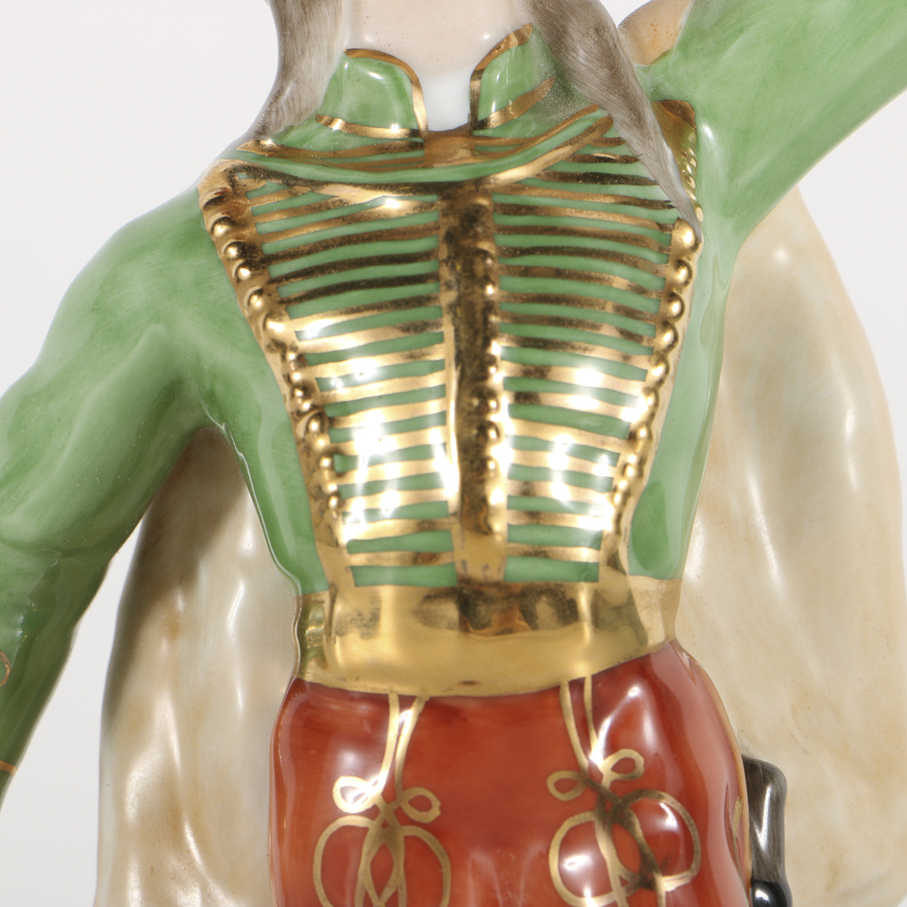 Herend Porcelain Figurine Of Hussar With Dragon