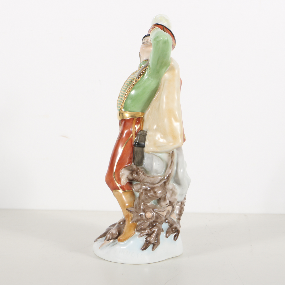 Herend Porcelain Figurine Of Hussar With Dragon