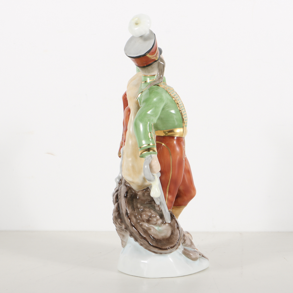 Herend Porcelain Figurine Of Hussar With Dragon