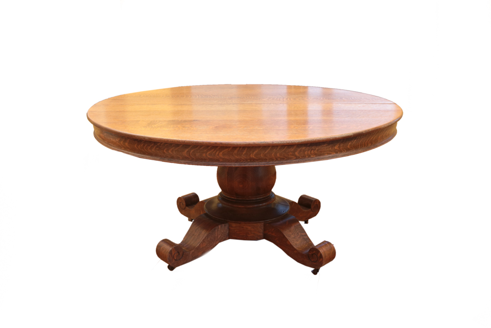 Antique Quarter-Sawn Oak Dining Table