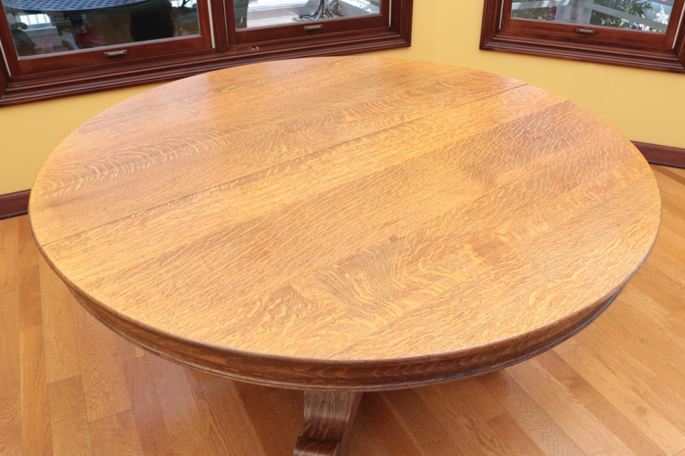 Antique Quarter-Sawn Oak Dining Table